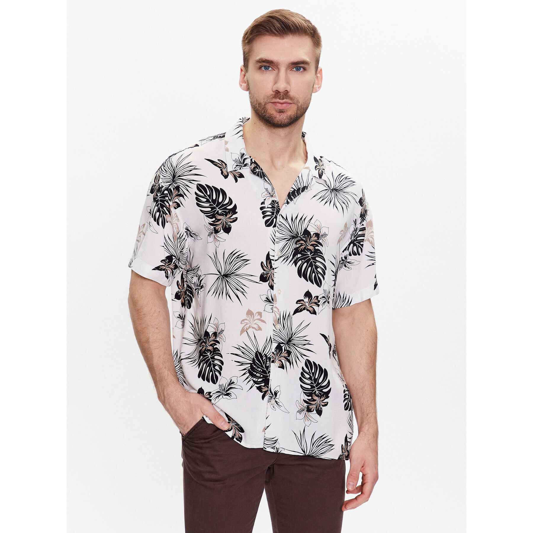 Jack&Jones Košile Irwin 12222959 Bílá Relaxed Fit - Pepit.cz