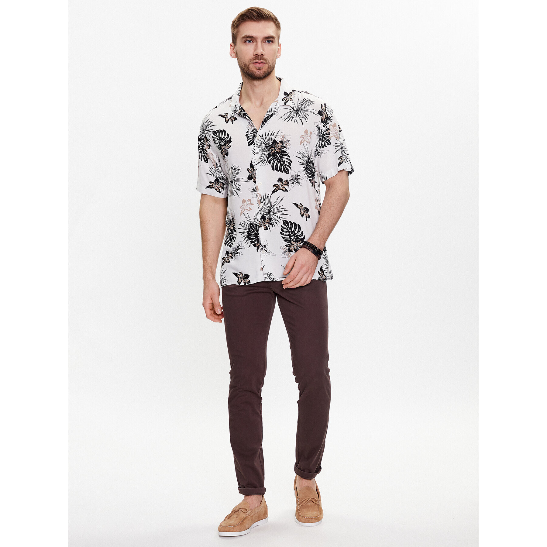 Jack&Jones Košile Irwin 12222959 Bílá Relaxed Fit - Pepit.cz