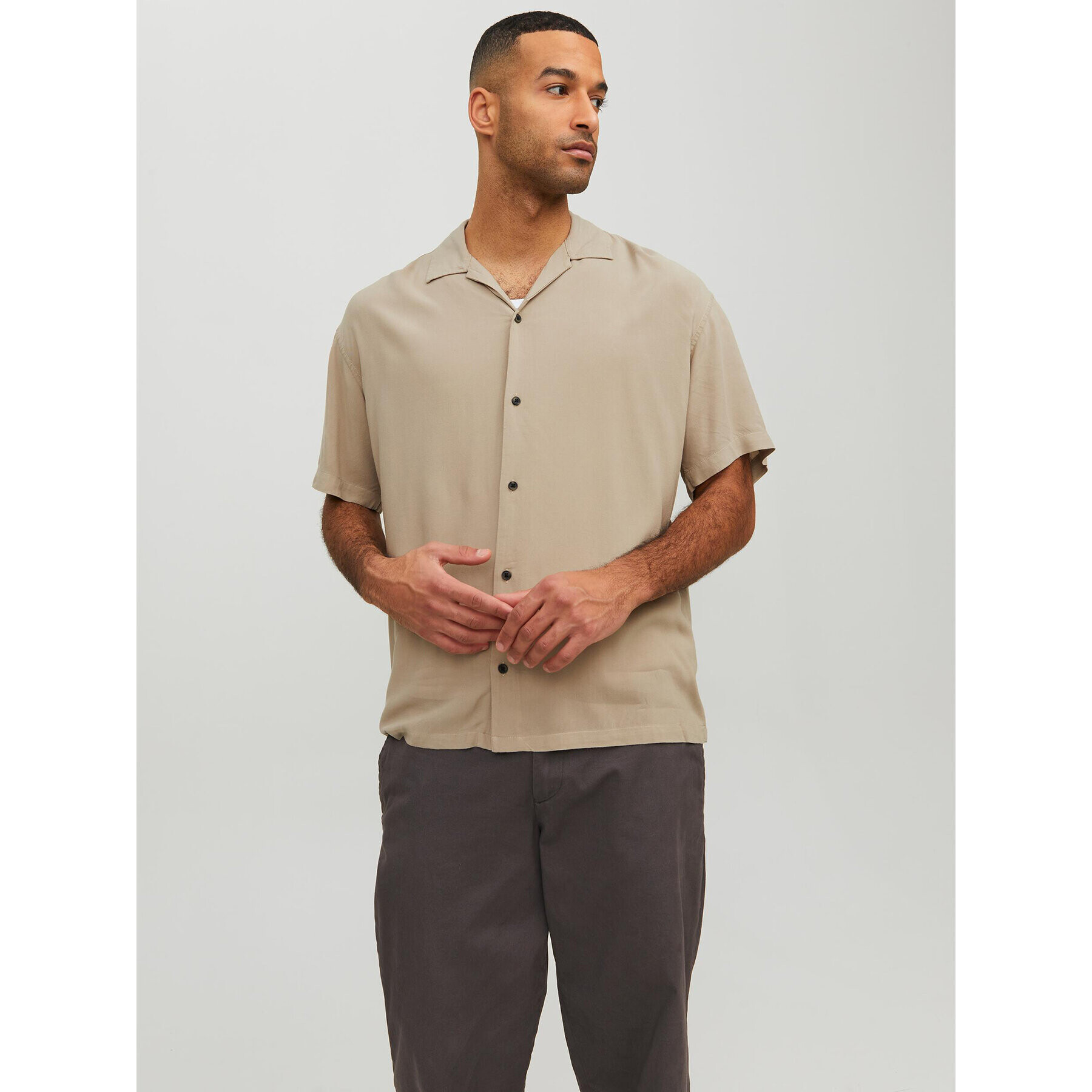 Jack&Jones Košile Jeff 12220416 Béžová Relaxed Fit - Pepit.cz