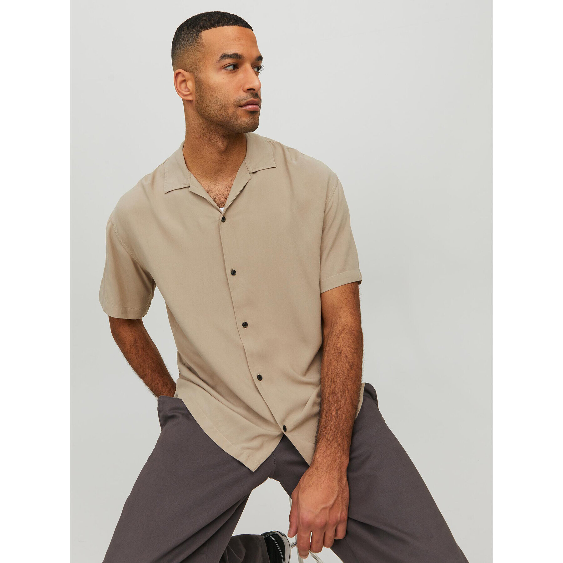 Jack&Jones Košile Jeff 12220416 Béžová Relaxed Fit - Pepit.cz