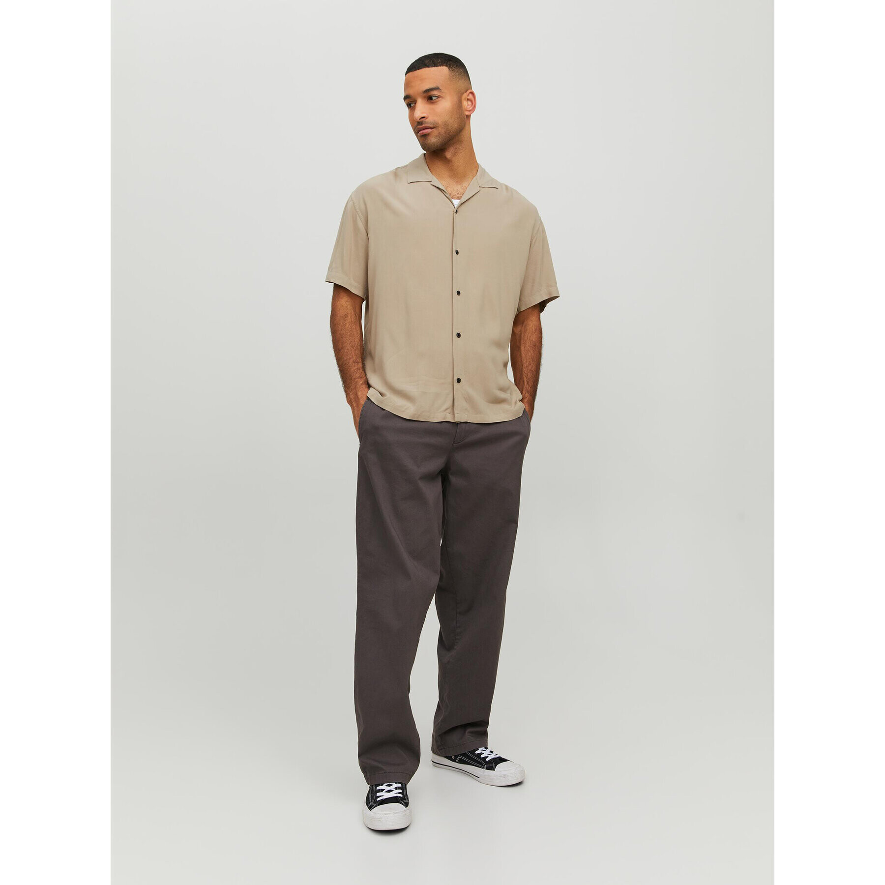 Jack&Jones Košile Jeff 12220416 Béžová Relaxed Fit - Pepit.cz