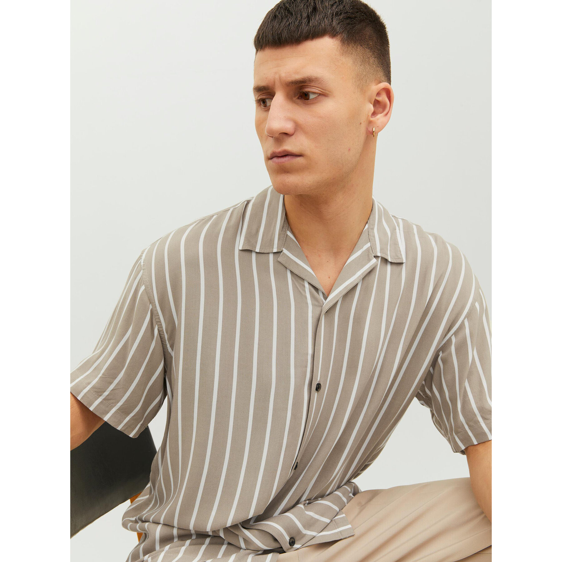 Jack&Jones Košile Jeff 12220423 Béžová Relaxed Fit - Pepit.cz