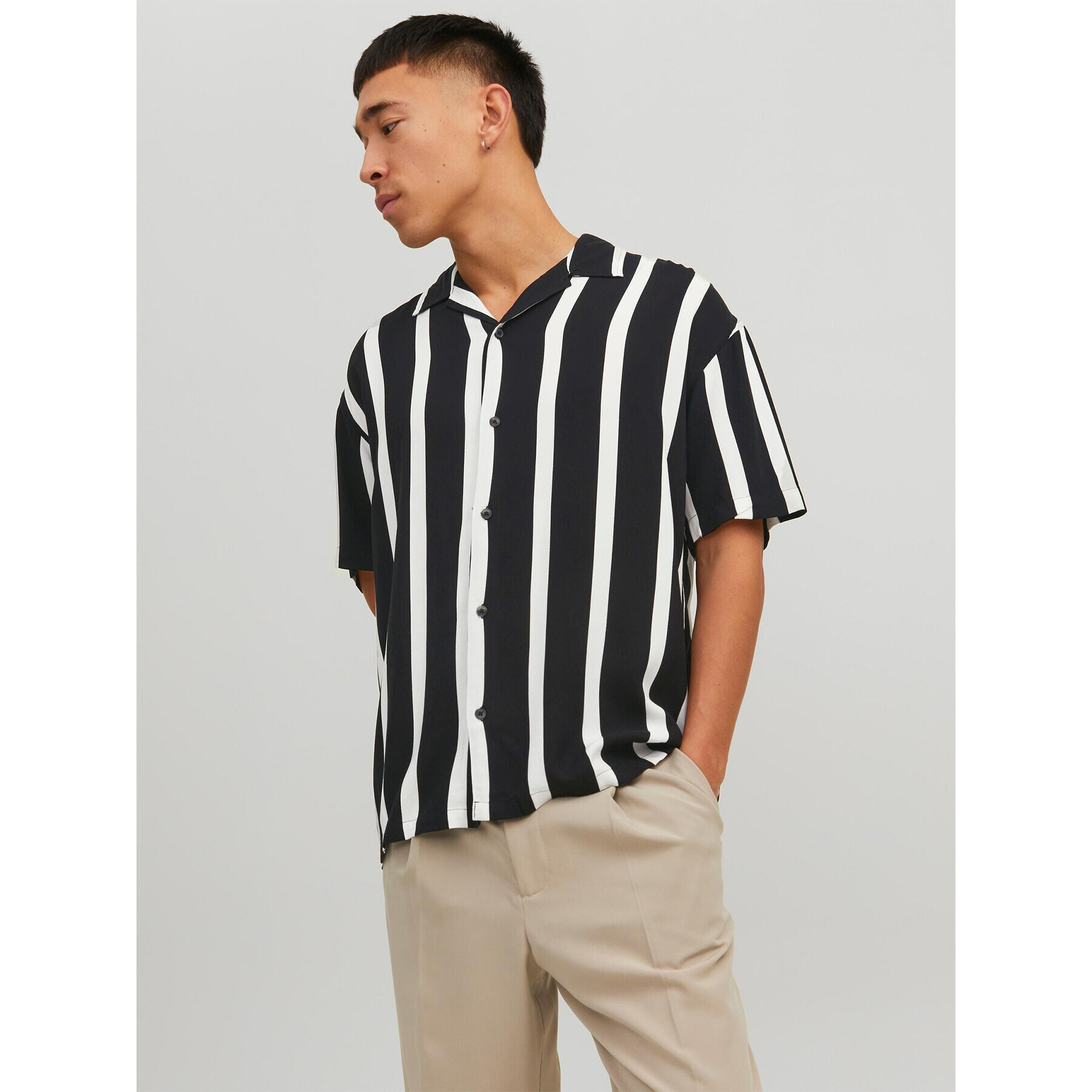 Jack&Jones Košile Jeff 12220423 Černá Relaxed Fit - Pepit.cz