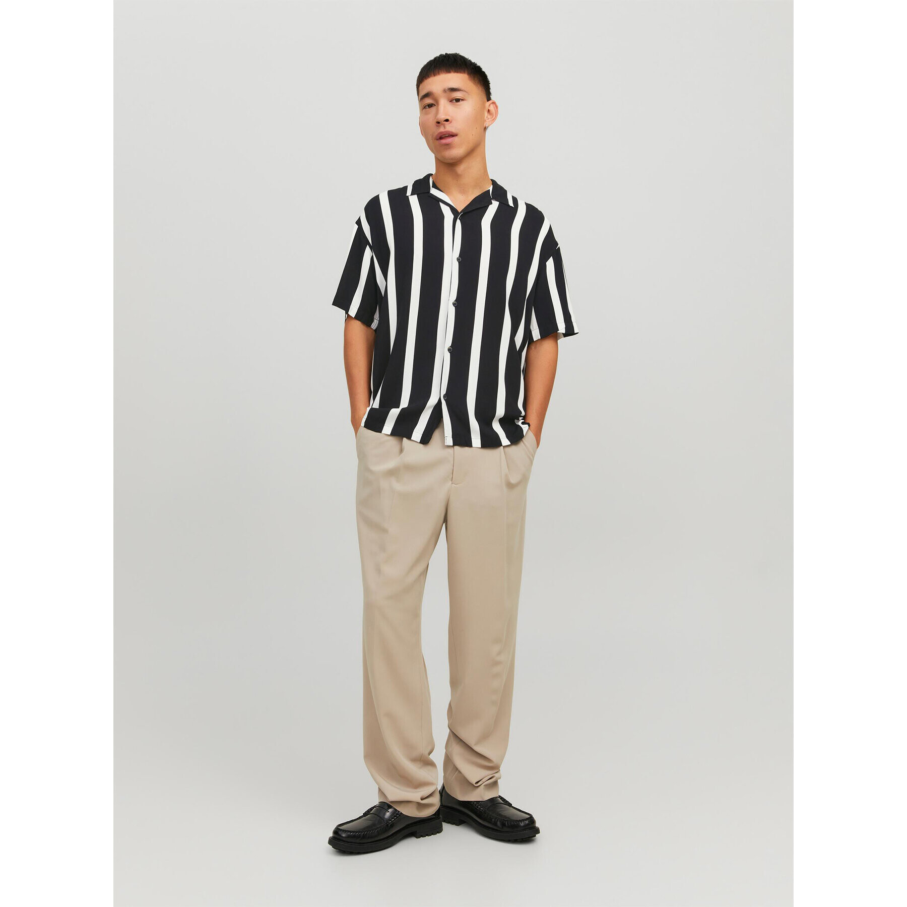 Jack&Jones Košile Jeff 12220423 Černá Relaxed Fit - Pepit.cz