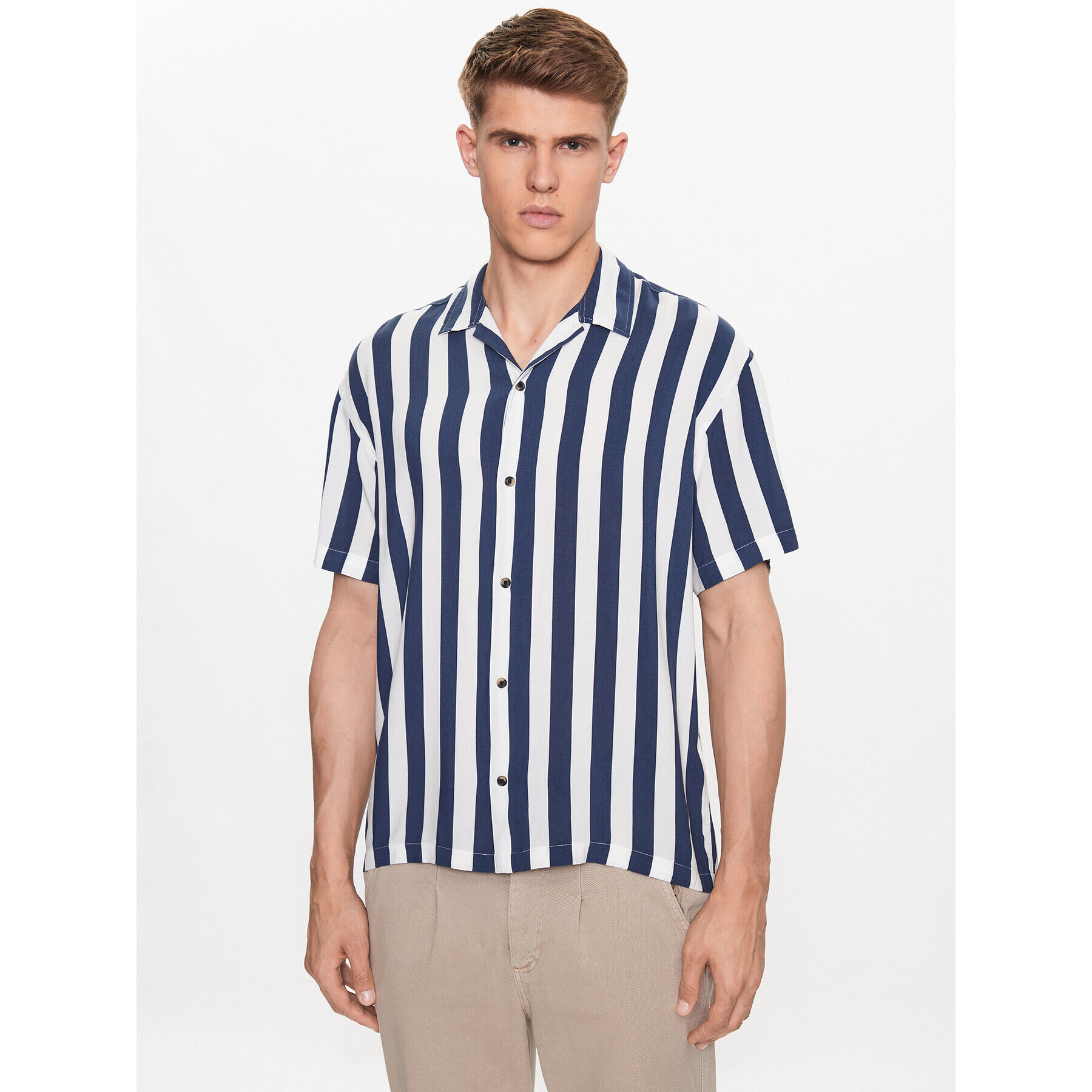 Jack&Jones Košile Jeff 12220423 Tmavomodrá Relaxed Fit - Pepit.cz