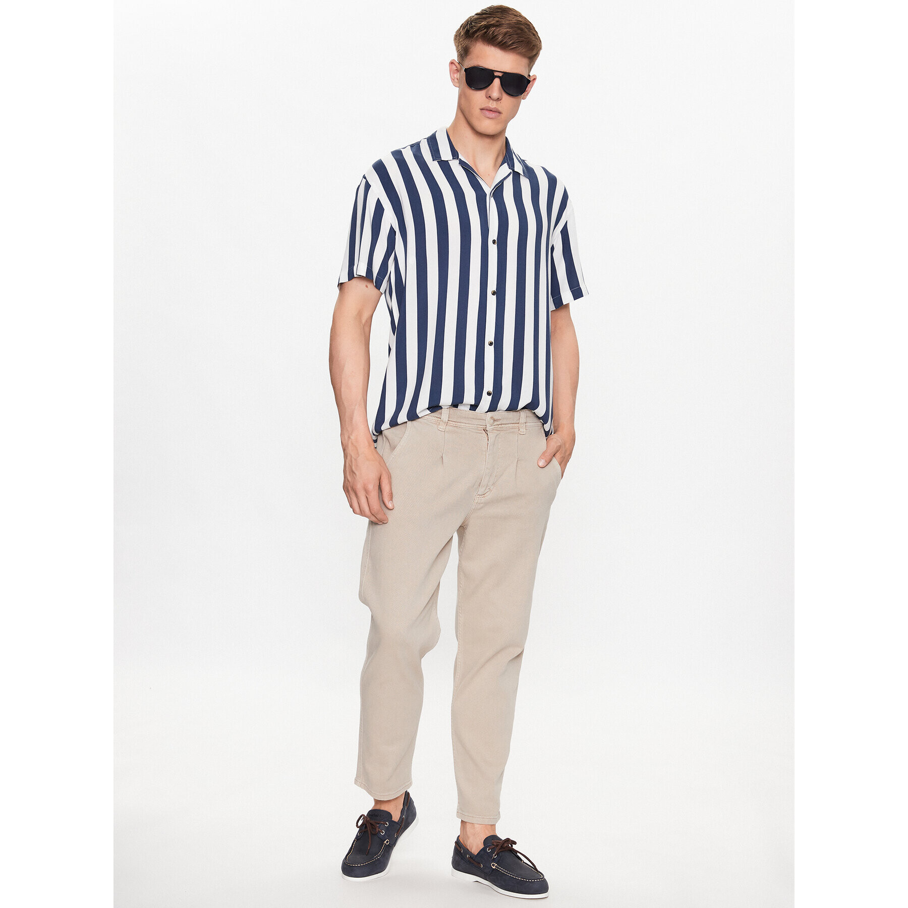 Jack&Jones Košile Jeff 12220423 Tmavomodrá Relaxed Fit - Pepit.cz