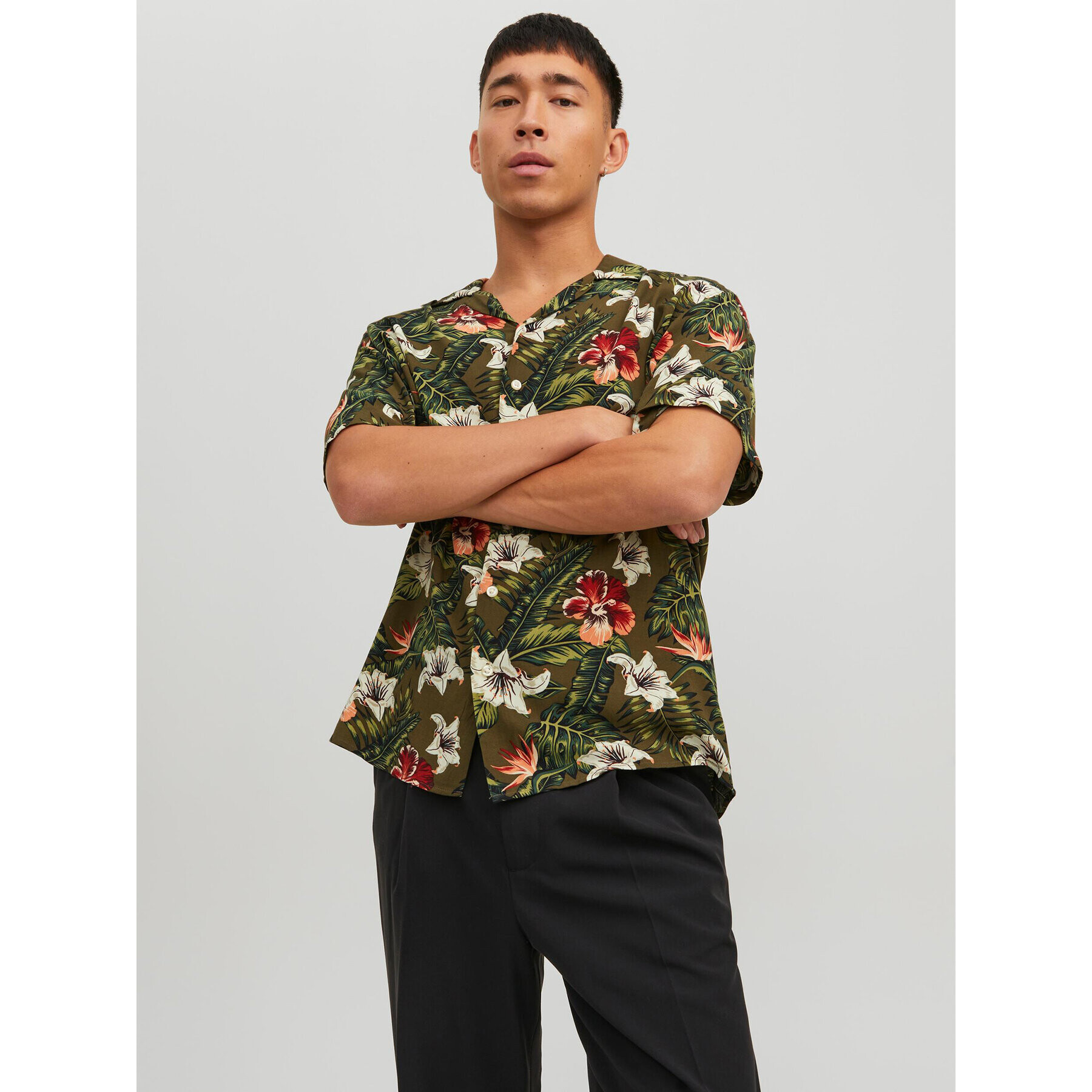 Jack&Jones Košile Jeff 12222898 Zelená Relaxed Fit - Pepit.cz