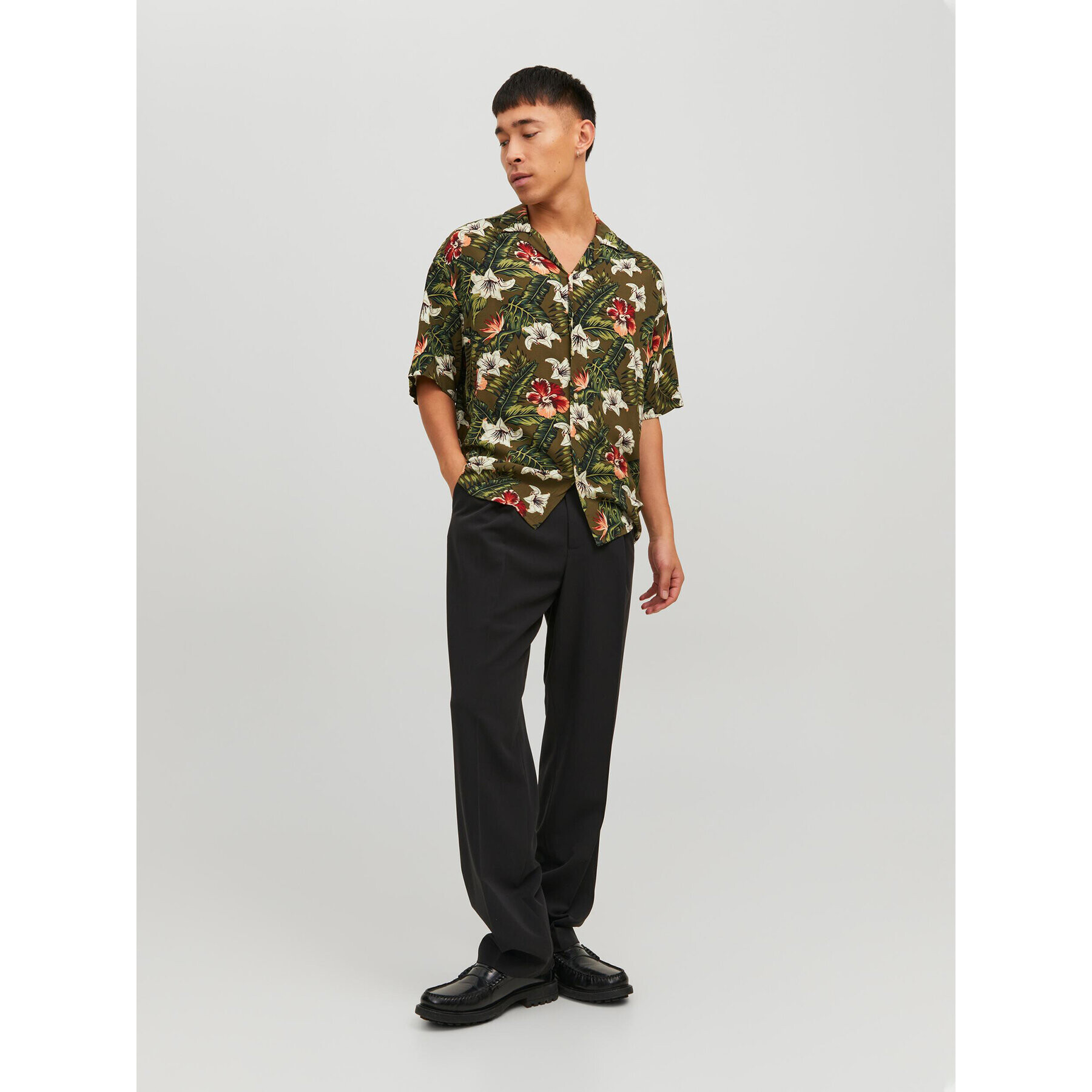 Jack&Jones Košile Jeff 12222898 Zelená Relaxed Fit - Pepit.cz