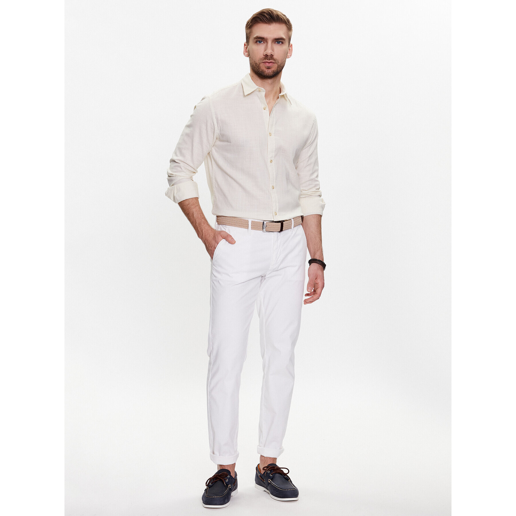 Jack&Jones Košile Lub 12220481 Écru Slim Fit - Pepit.cz