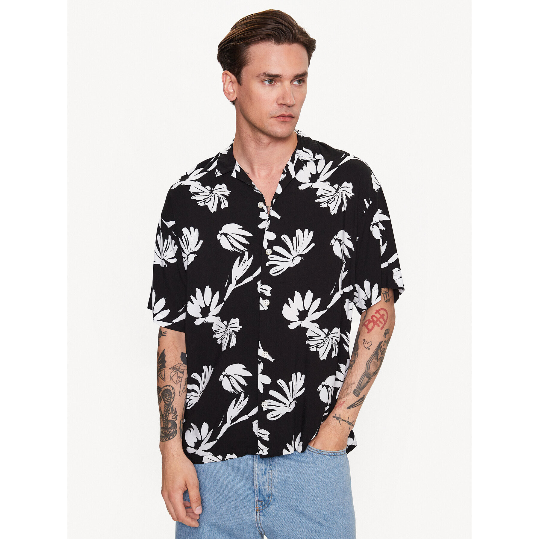 Jack&Jones Košile Luke 12233536 Černá Relaxed Fit - Pepit.cz