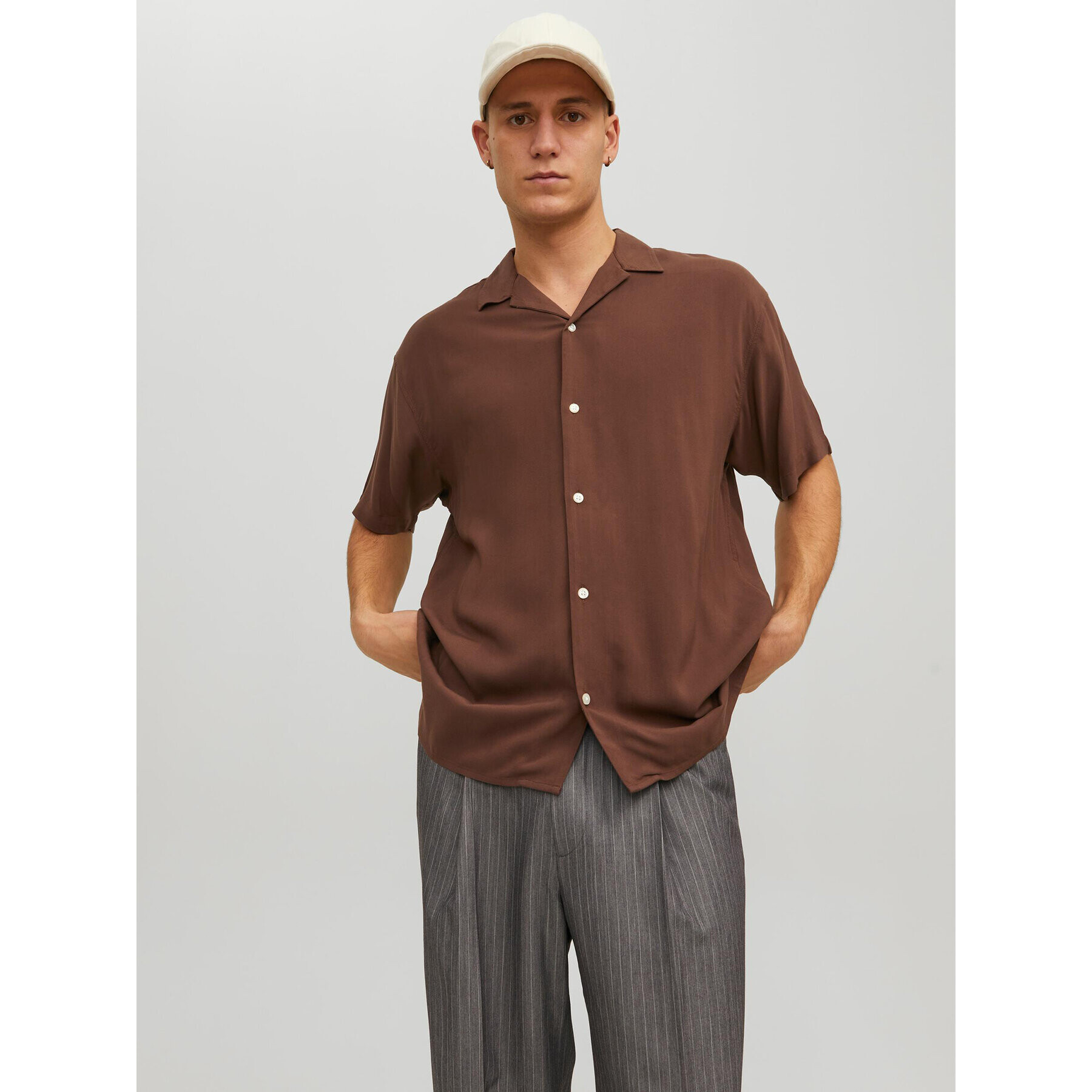 Jack&Jones Košile Noah 12228007 Hnědá Relaxed Fit - Pepit.cz