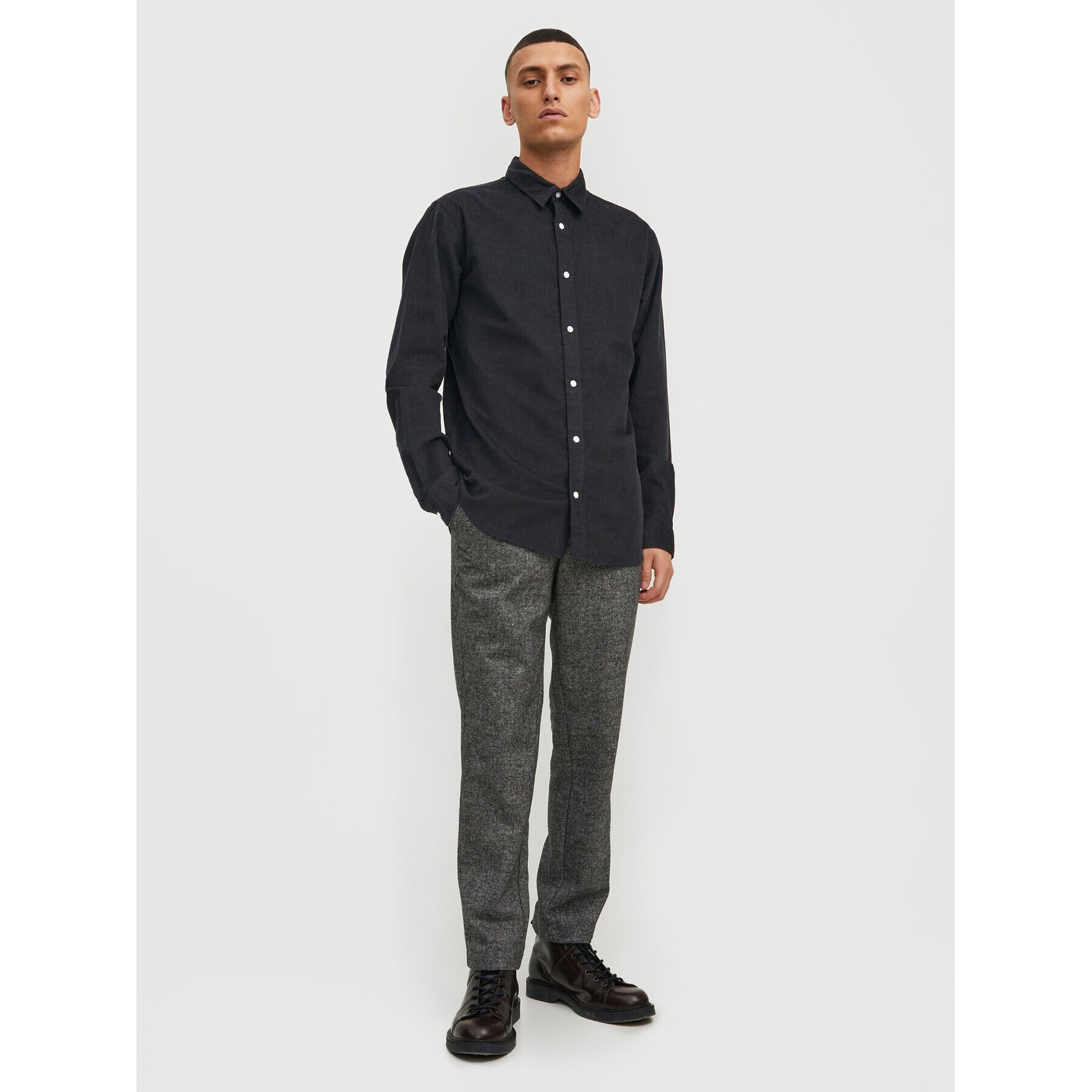 Jack&Jones Košile Plain 12212858 Černá Slim Fit - Pepit.cz