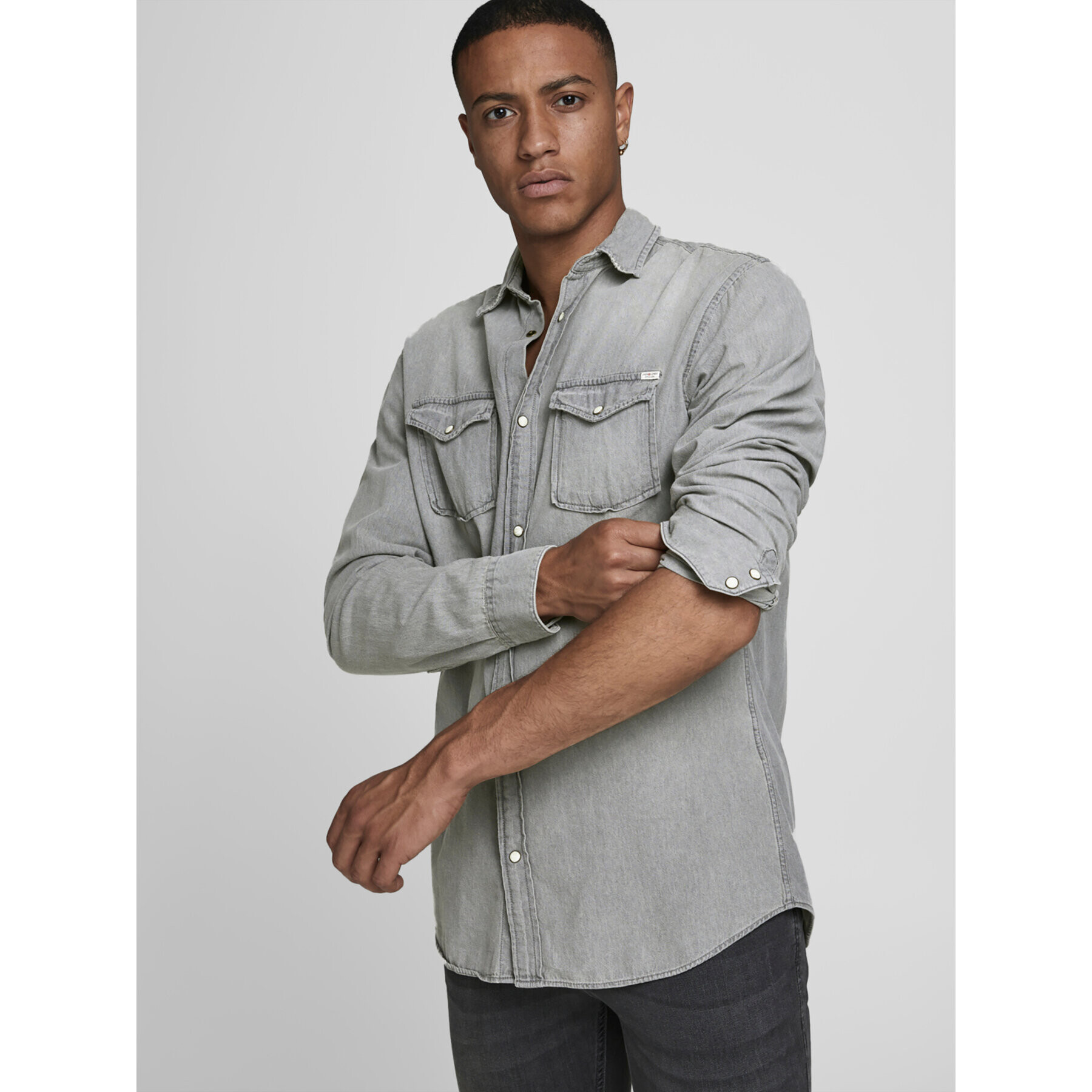 Jack&Jones Košile Sheridan 12138115 Šedá Slim Fit - Pepit.cz