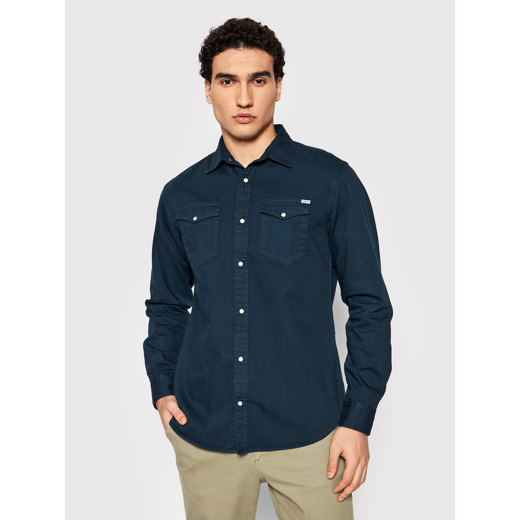 Jack&Jones Košile Sheridan 12138115 Tmavomodrá Slim Fit - Pepit.cz