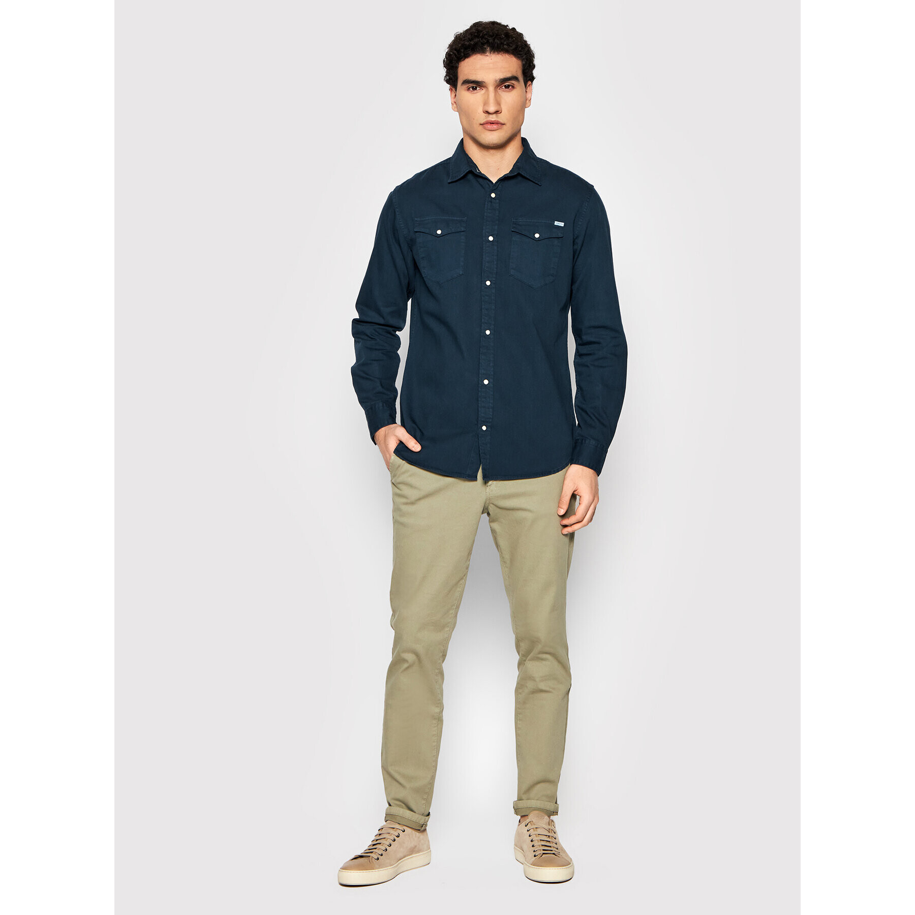 Jack&Jones Košile Sheridan 12138115 Tmavomodrá Slim Fit - Pepit.cz