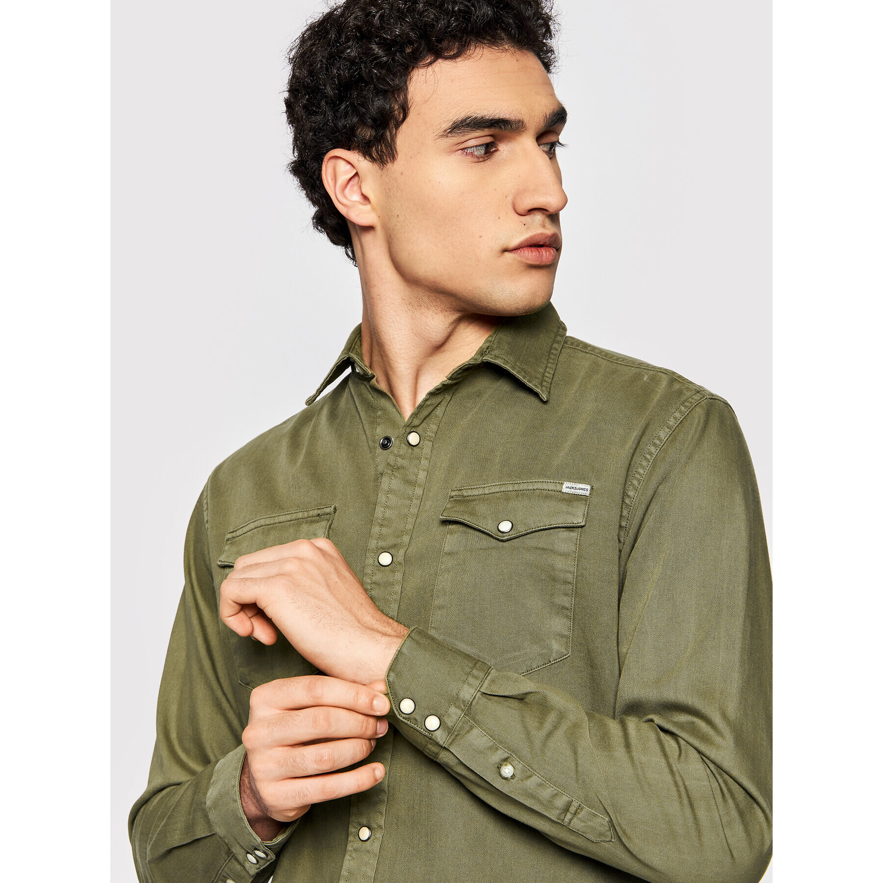 Jack&Jones Košile Sheridan 12138115 Zelená Slim Fit - Pepit.cz