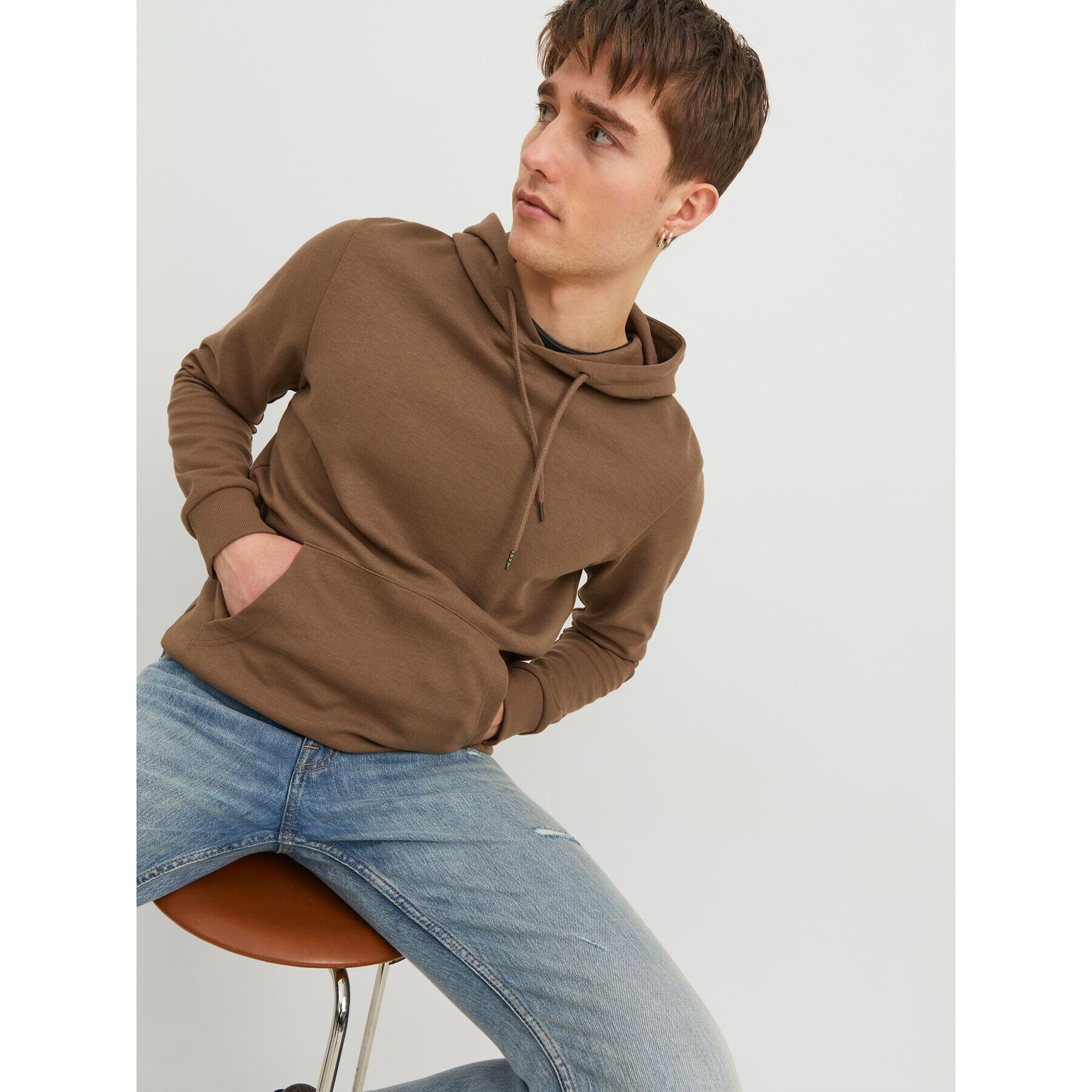 Jack&Jones Mikina 12182537 Hnědá Standard Fit - Pepit.cz