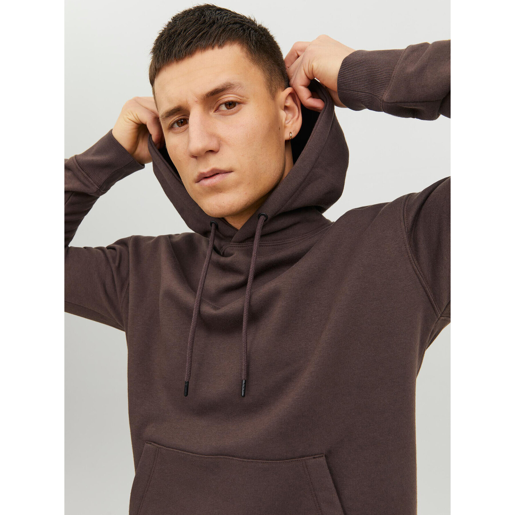 Jack&Jones Mikina 12208157 Hnědá Relaxed Fit - Pepit.cz