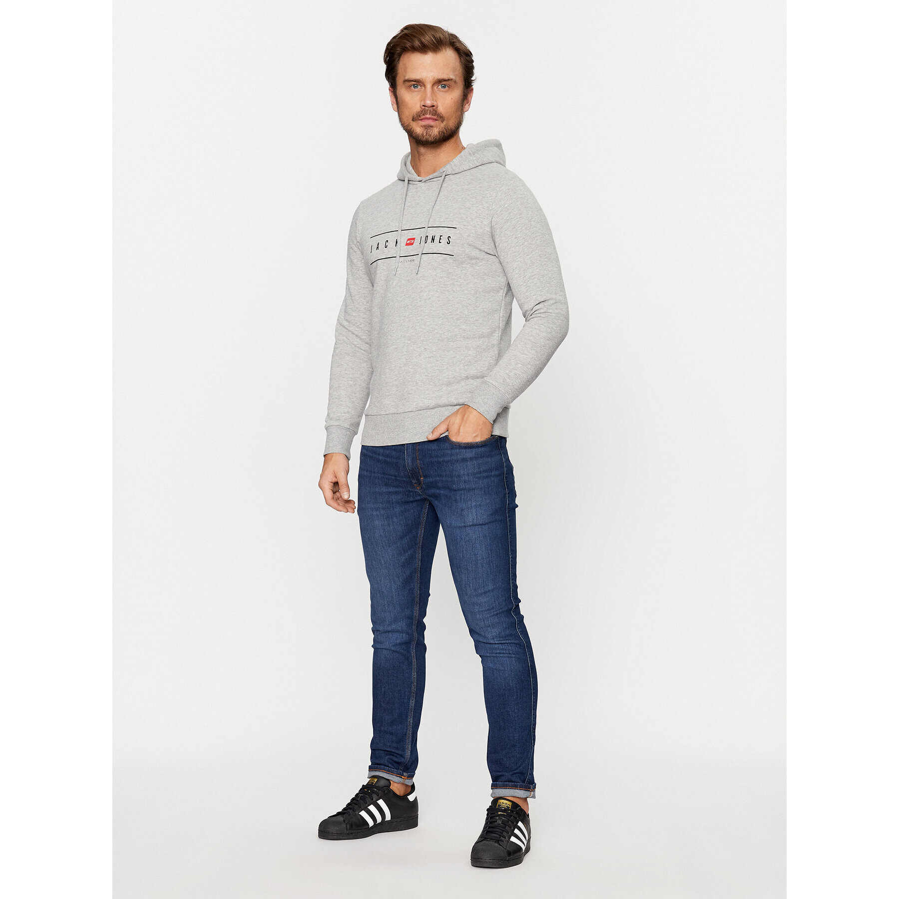 Jack&Jones Mikina 12235460 Šedá Regular Fit - Pepit.cz