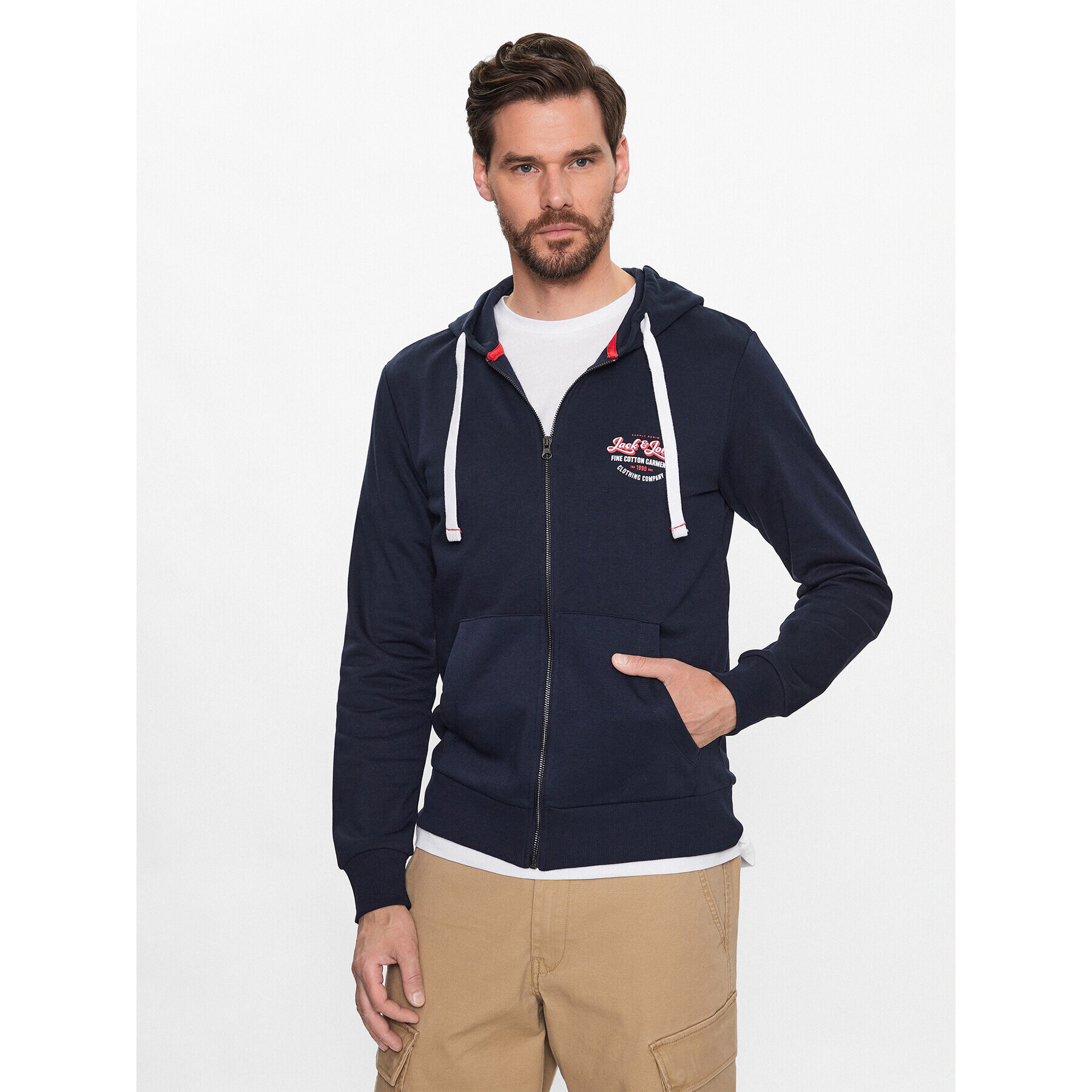 Jack&Jones Mikina Andy 12222335 Tmavomodrá Regular Fit - Pepit.cz