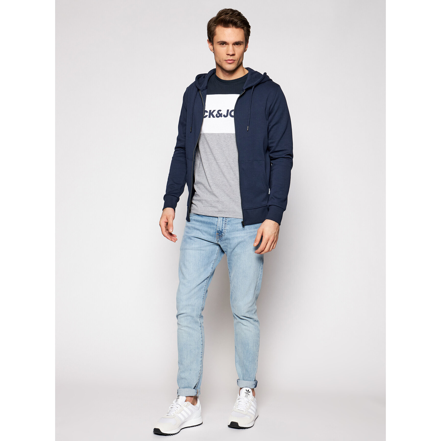 Jack&Jones Mikina Basic 12181901 Tmavomodrá Regular Fit - Pepit.cz