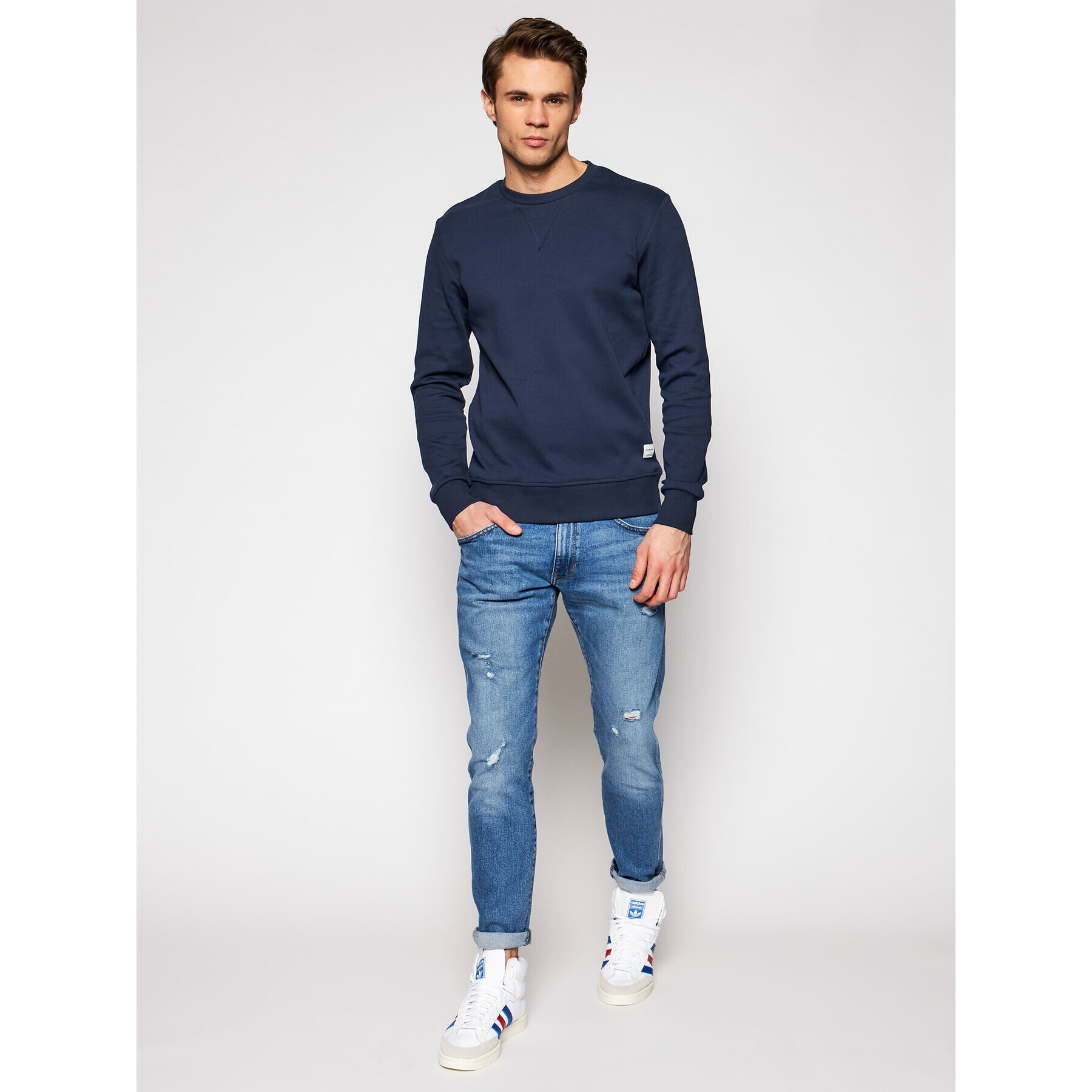 Jack&Jones Mikina Basic 12181903 Tmavomodrá Regular Fit - Pepit.cz