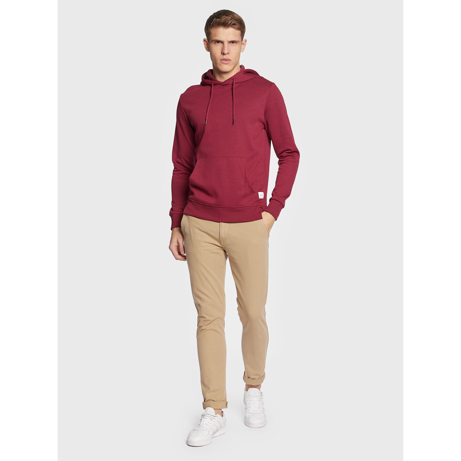 Jack&Jones Mikina Basic 12182537 Bordó Regular Fit - Pepit.cz