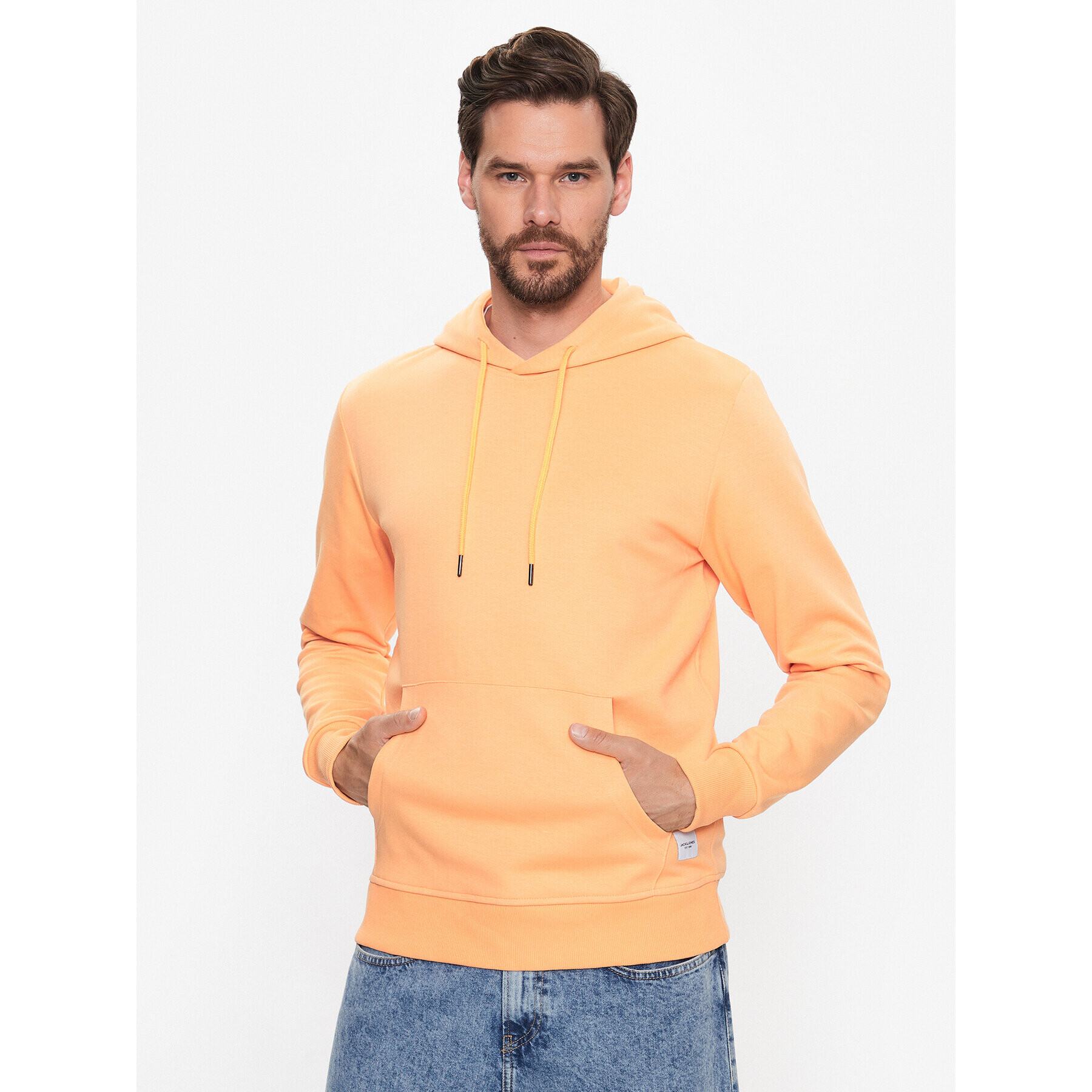 Jack&Jones Mikina Basic 12182537 Oranžová Regular Fit - Pepit.cz