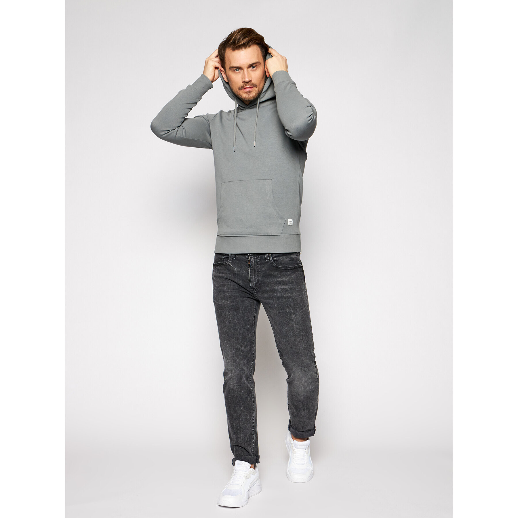 Jack&Jones Mikina Basic 12182537 Šedá Regular Fit - Pepit.cz