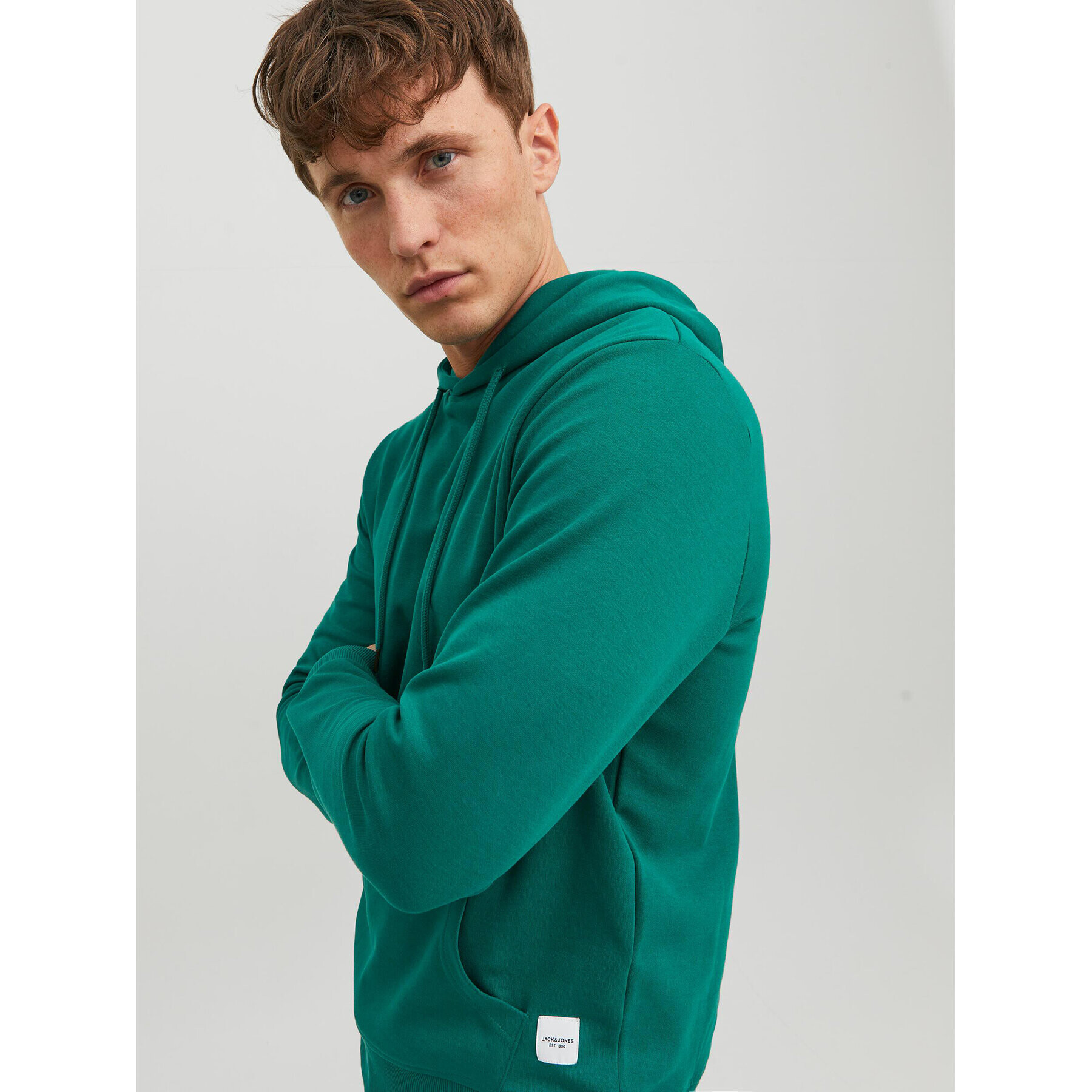 Jack&Jones Mikina Basic 12182537 Zelená Regular Fit - Pepit.cz