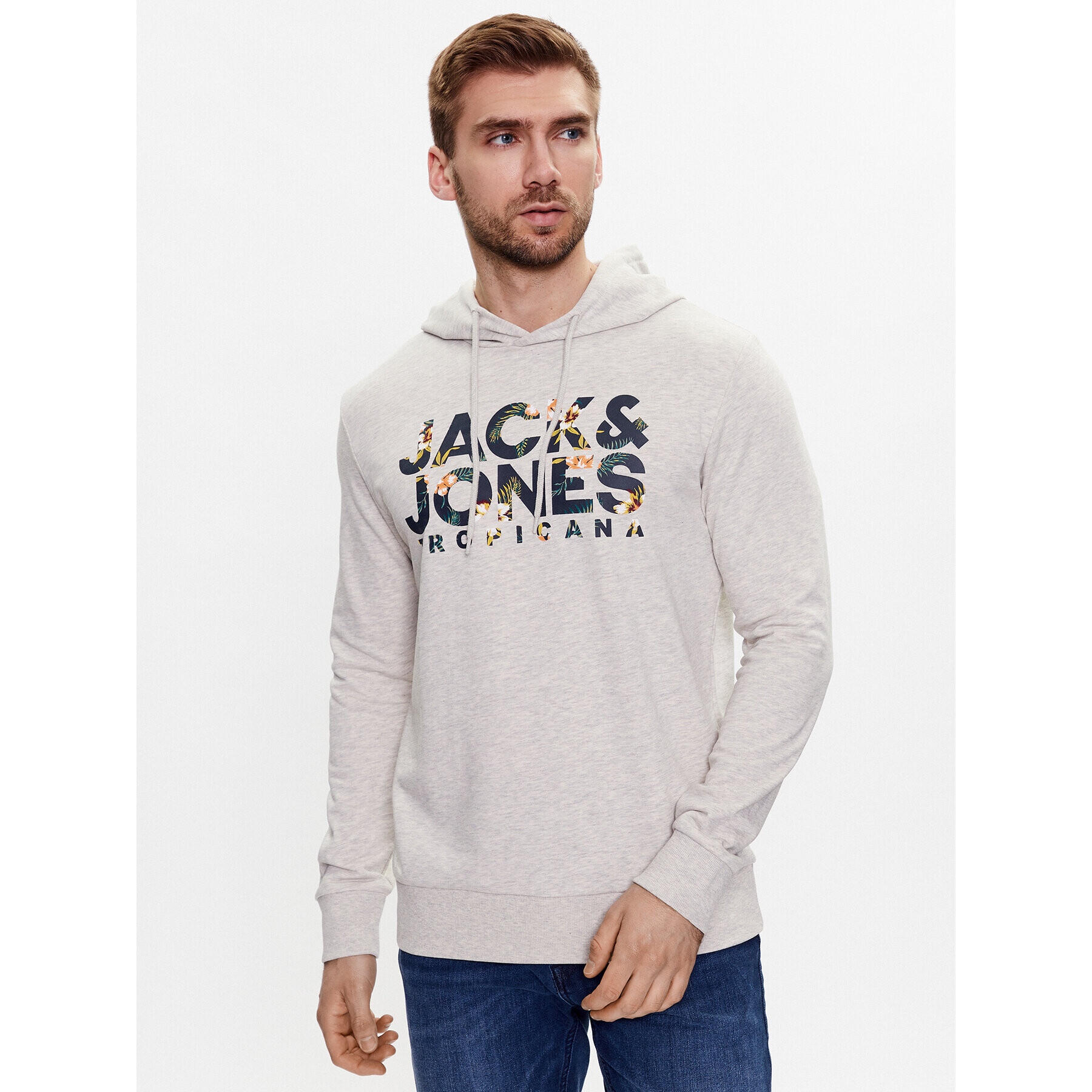 Jack&Jones Mikina Becs 12225417 Šedá Regular Fit - Pepit.cz