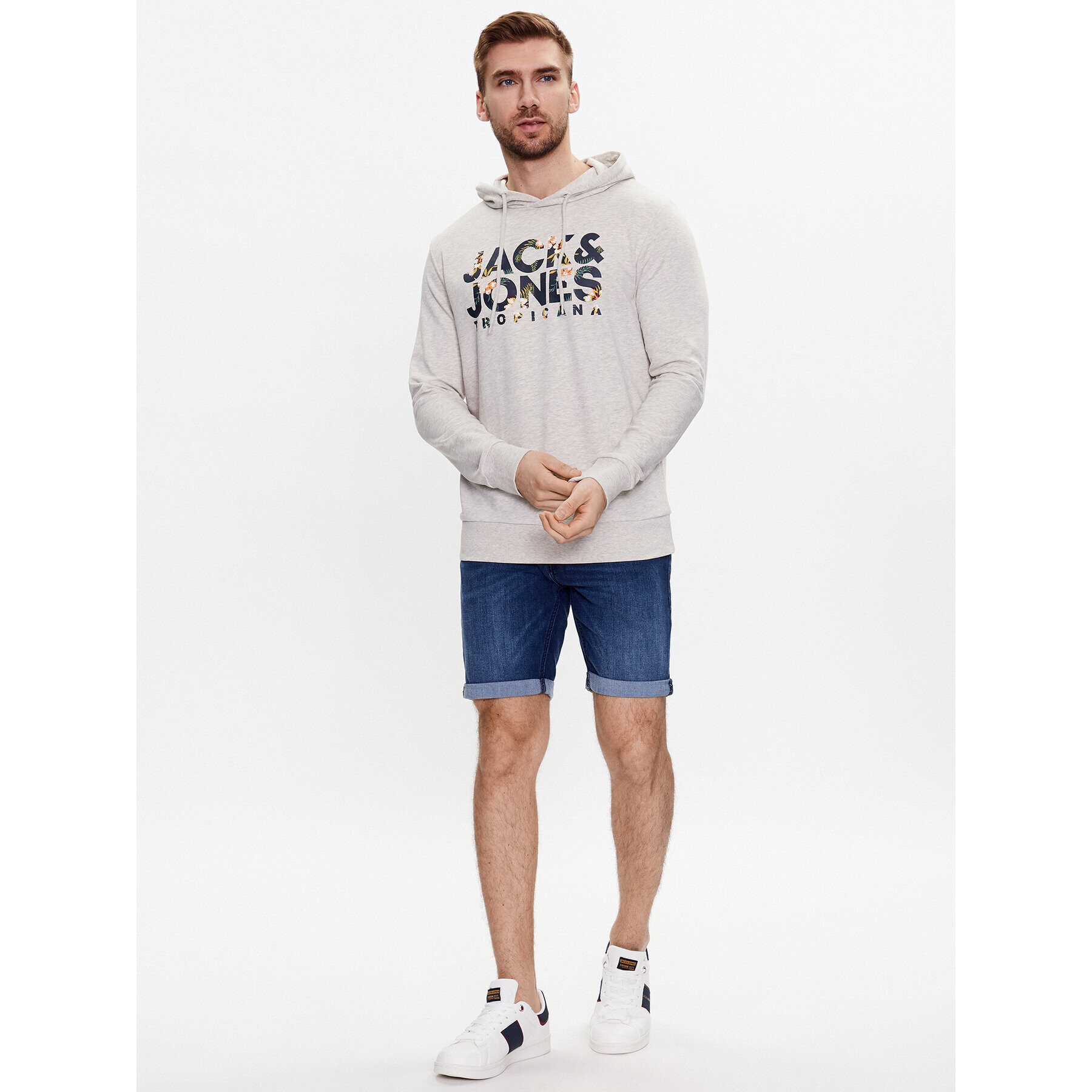 Jack&Jones Mikina Becs 12225417 Šedá Regular Fit - Pepit.cz