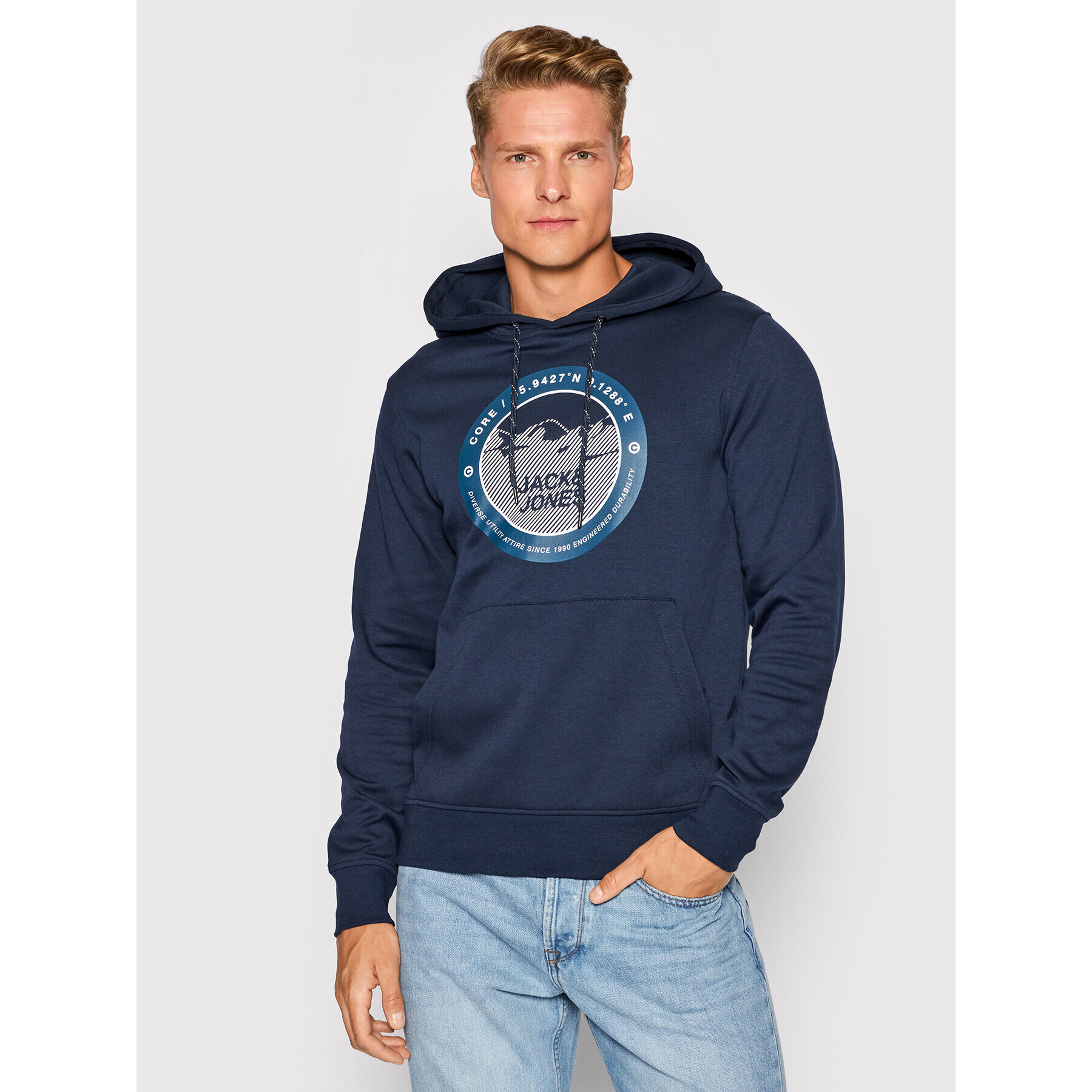 Jack&Jones Mikina Bilo 12192931 Tmavomodrá Regular Fit - Pepit.cz