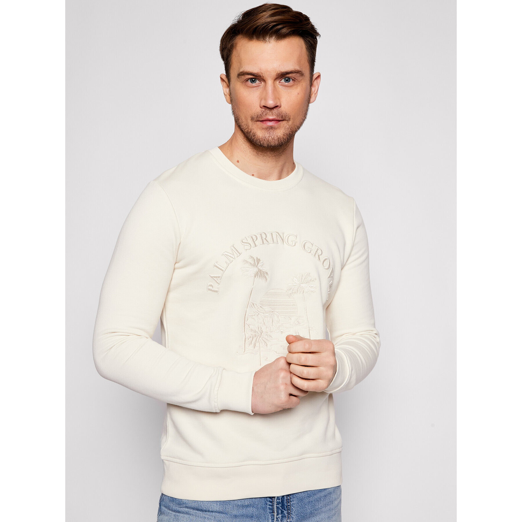 Jack&Jones Mikina Blaccalum 12185688 Béžová Regular Fit - Pepit.cz