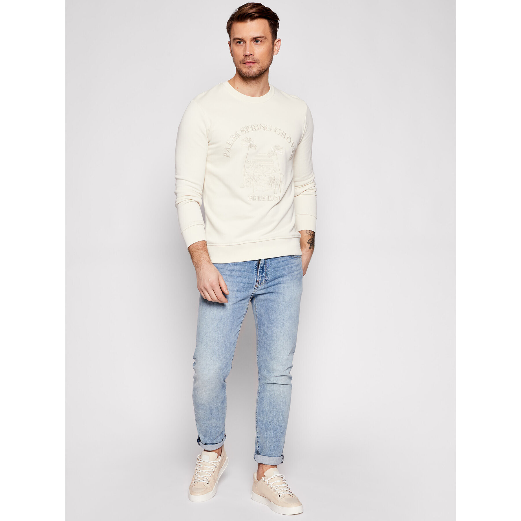 Jack&Jones Mikina Blaccalum 12185688 Béžová Regular Fit - Pepit.cz