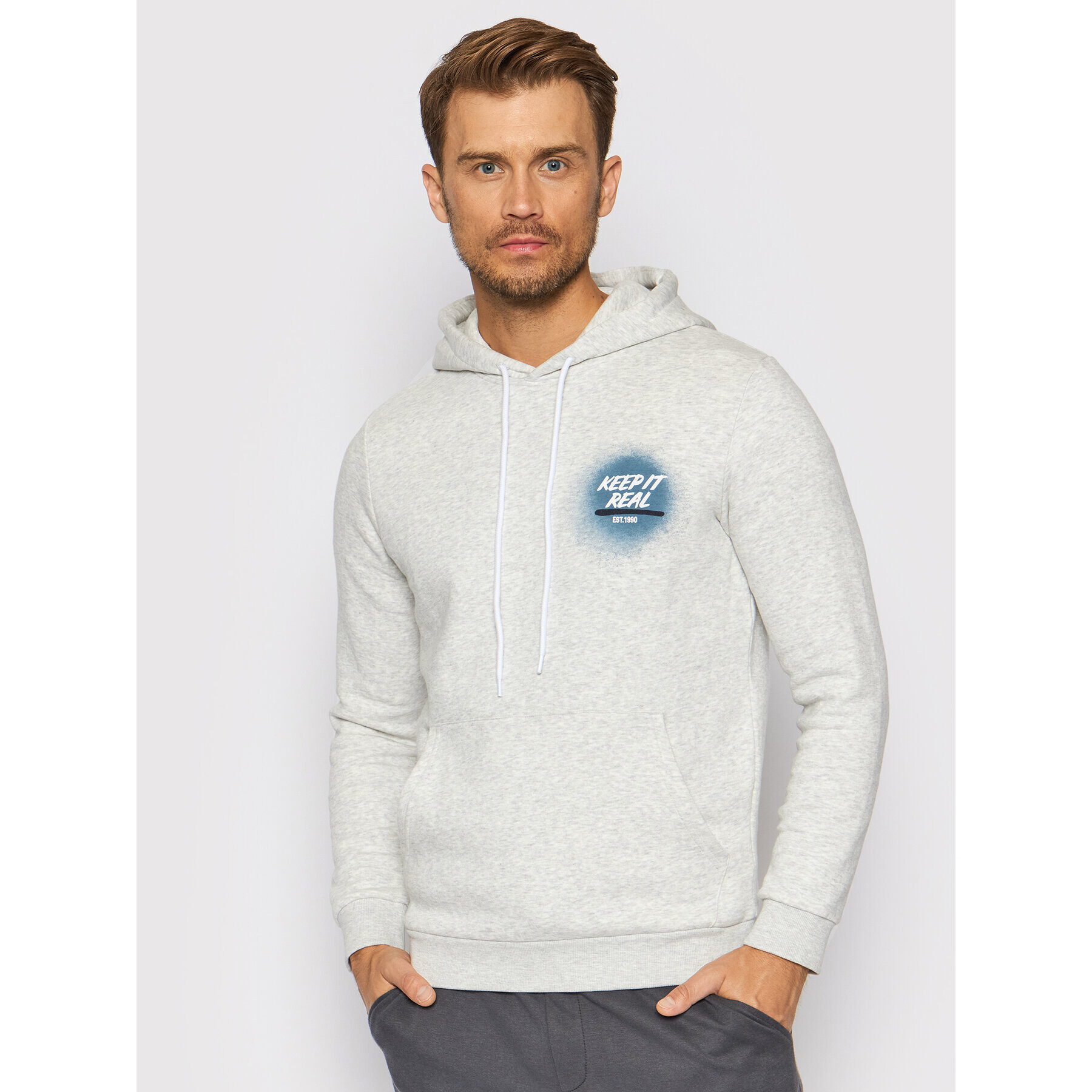 Jack&Jones Mikina Blurry 12193639 Šedá Standard Fit - Pepit.cz