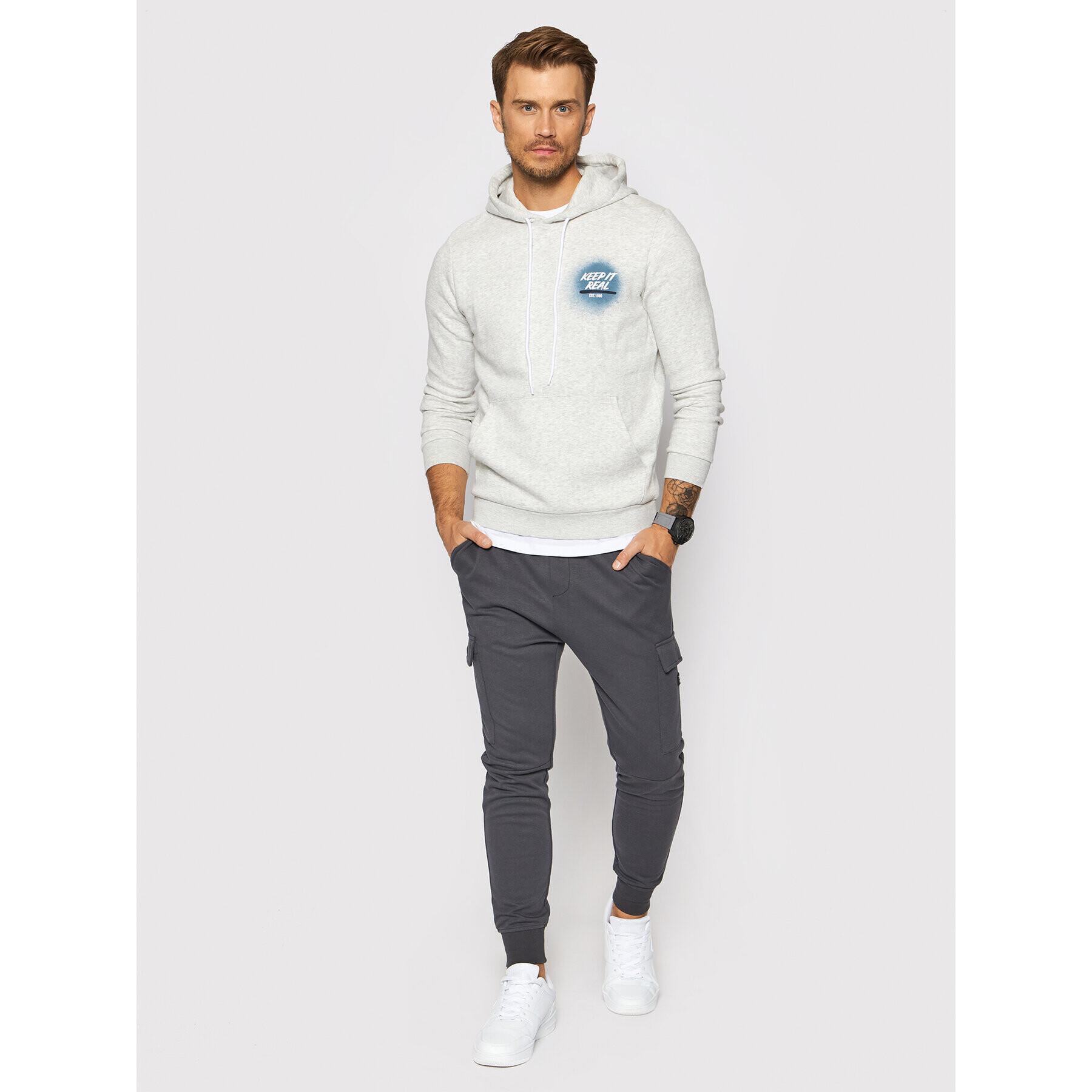 Jack&Jones Mikina Blurry 12193639 Šedá Standard Fit - Pepit.cz