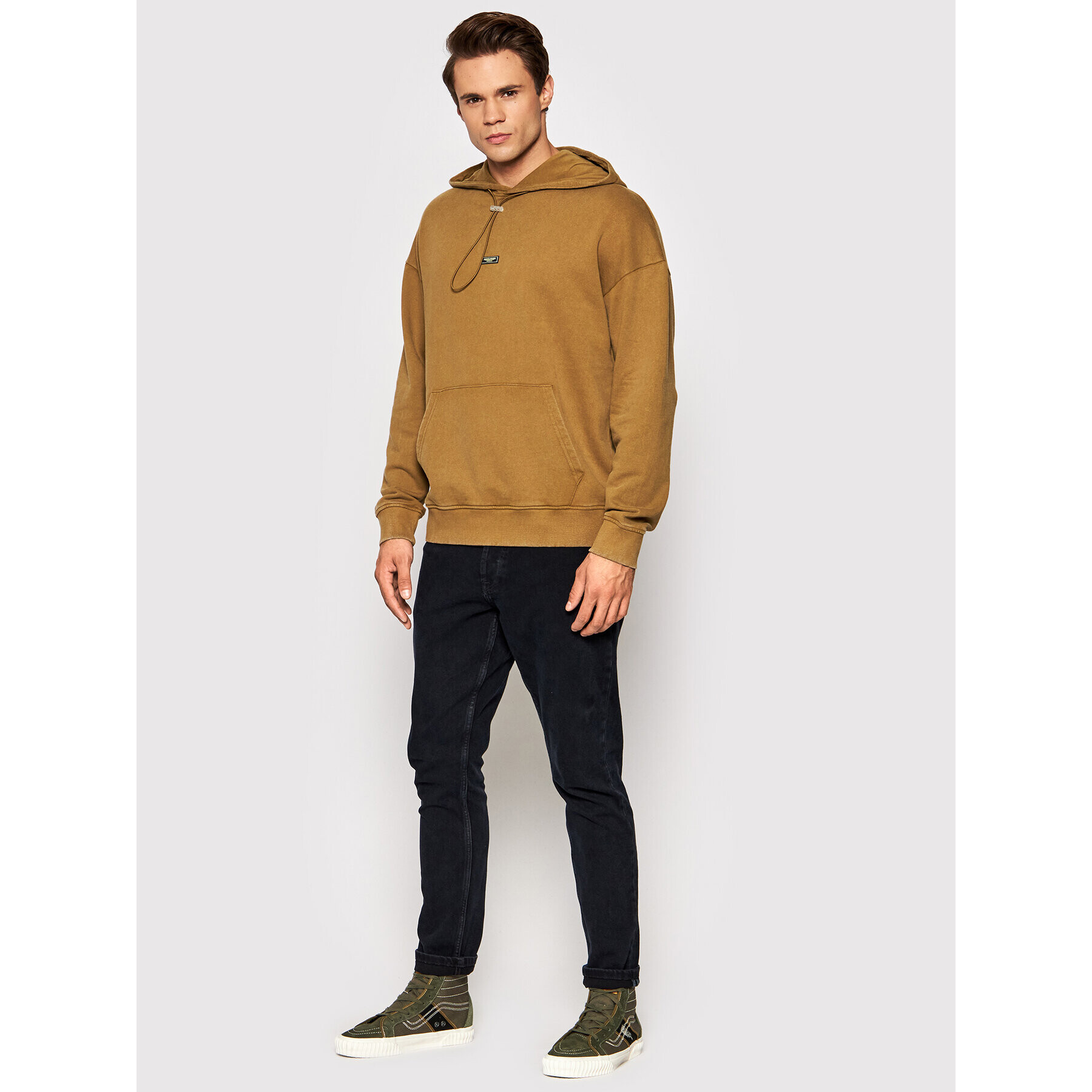 Jack&Jones Mikina Brad 12193618 Hnědá Loose Fit - Pepit.cz