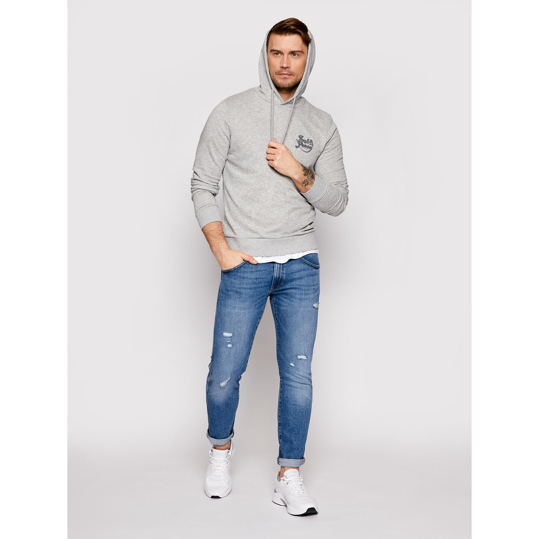 Jack&Jones Mikina Brians 12185699 Šedá Regular Fit - Pepit.cz