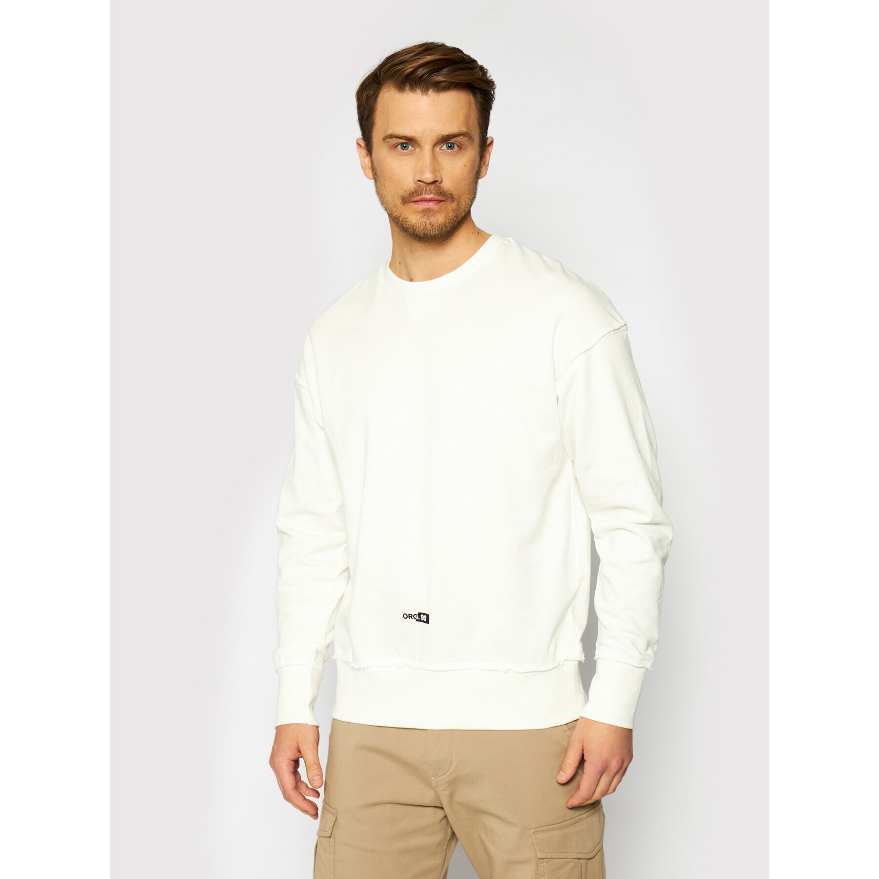 Jack&Jones Mikina Connel 12189342 Écru Oversize - Pepit.cz