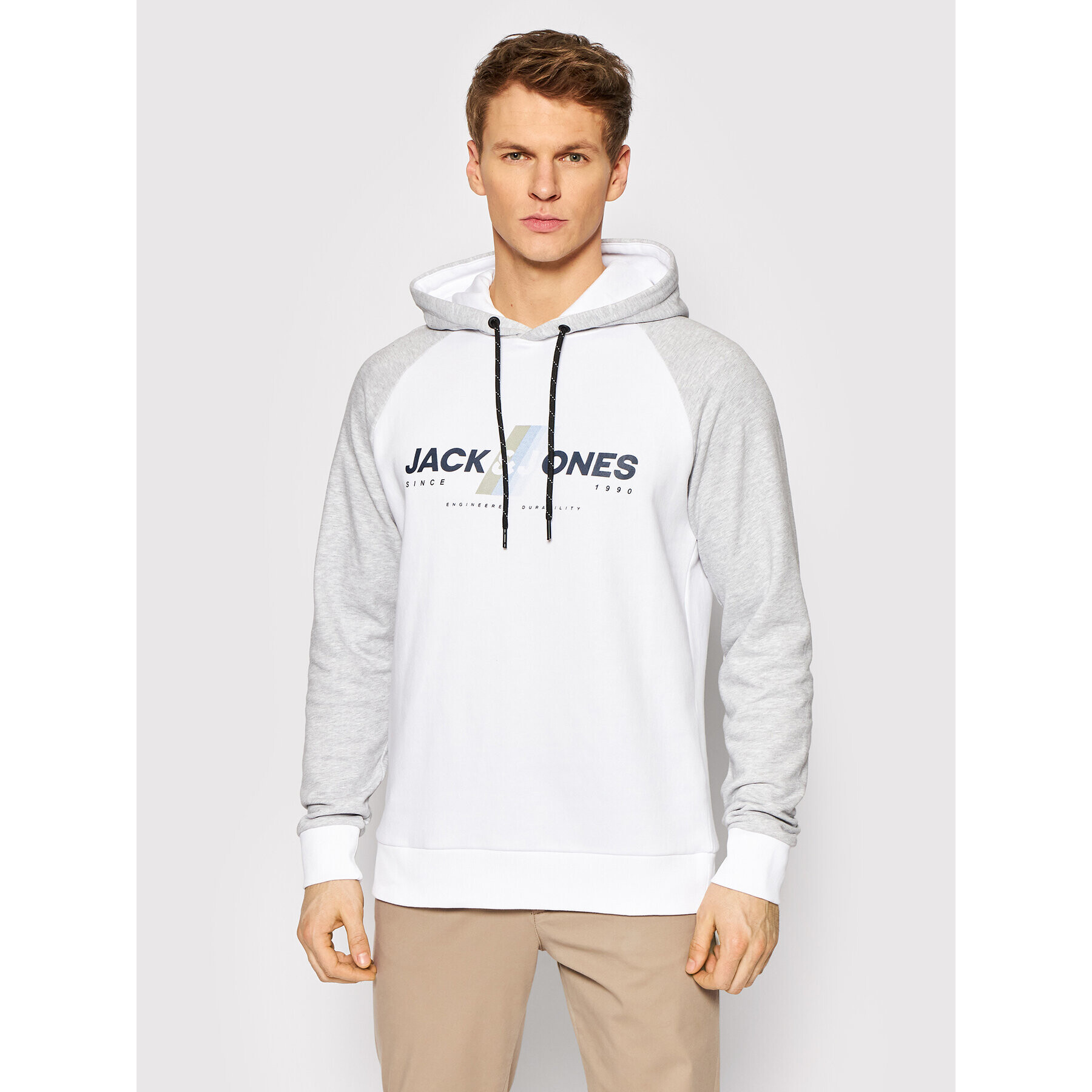 Jack&Jones Mikina Connor 12205393 Bílá Regular Fit - Pepit.cz