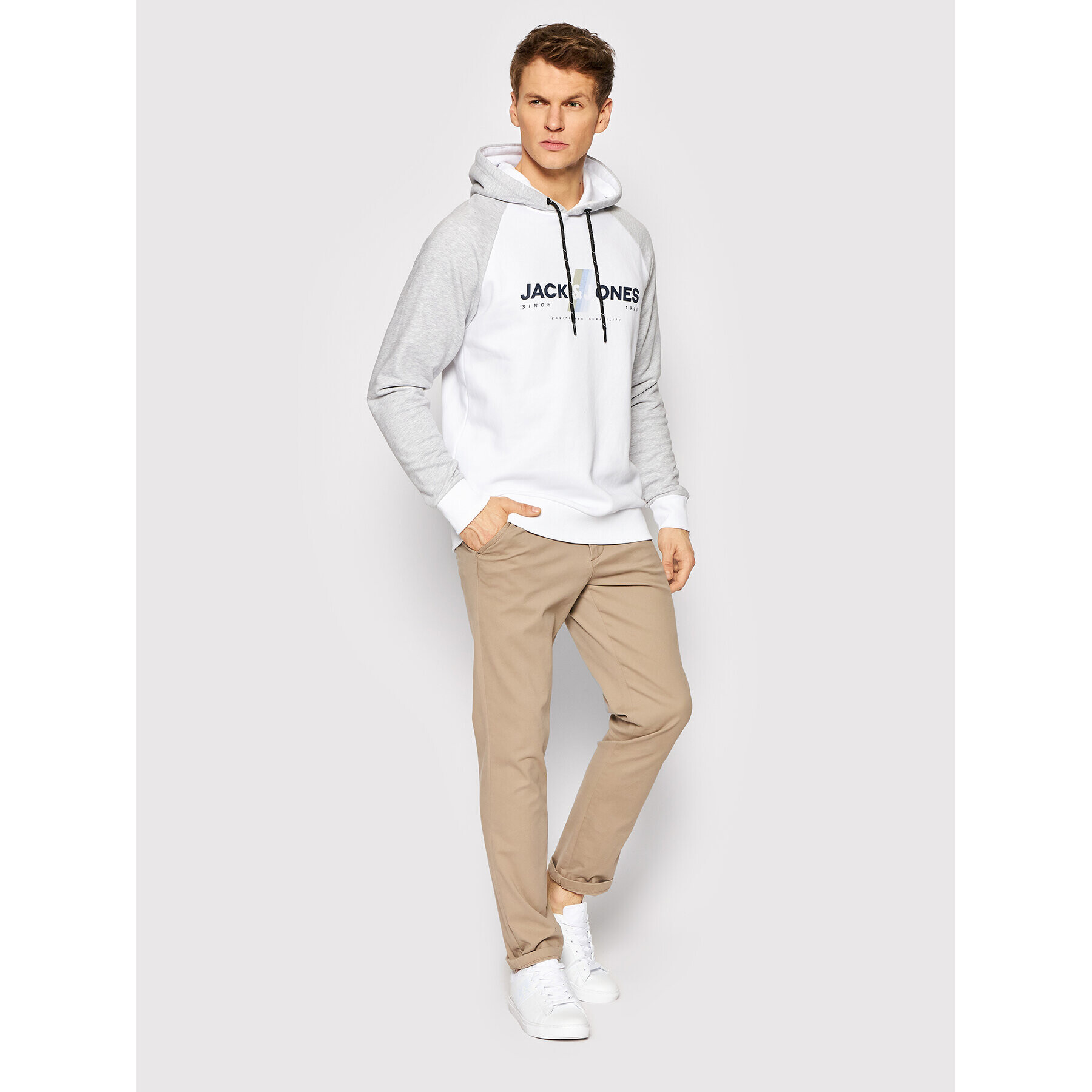 Jack&Jones Mikina Connor 12205393 Bílá Regular Fit - Pepit.cz