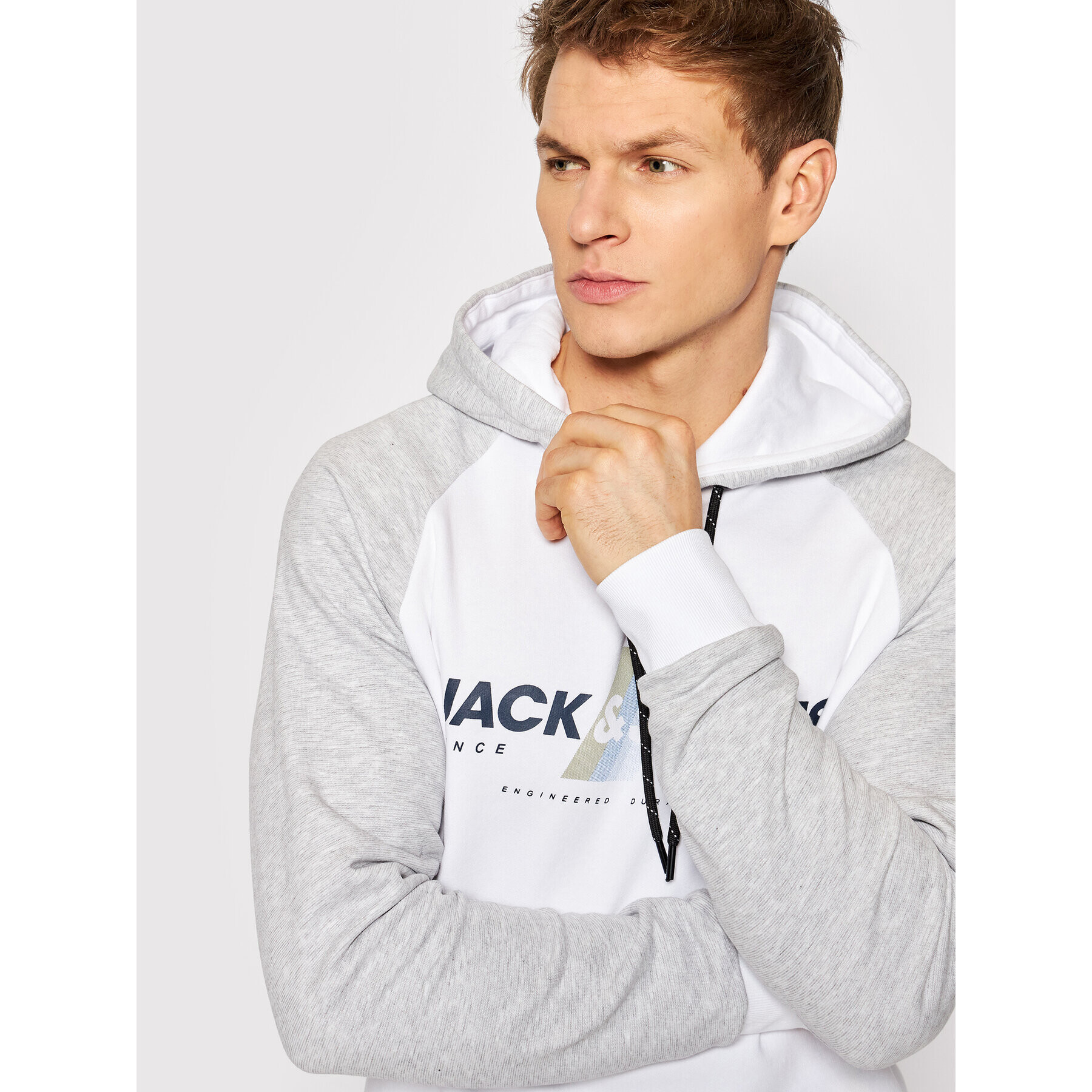 Jack&Jones Mikina Connor 12205393 Bílá Regular Fit - Pepit.cz