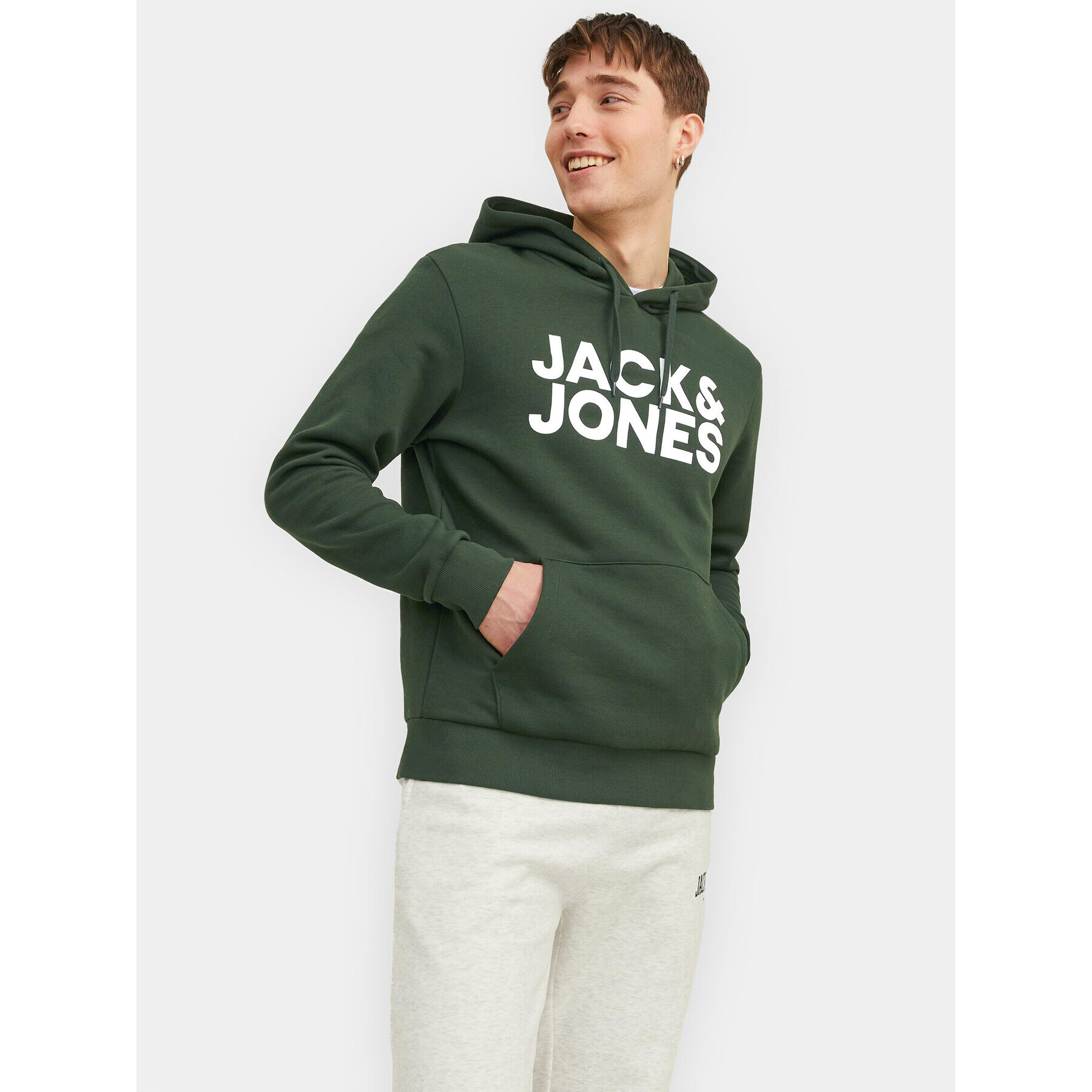 Jack&Jones Mikina Corp 12152840 Zelená Standard Fit - Pepit.cz