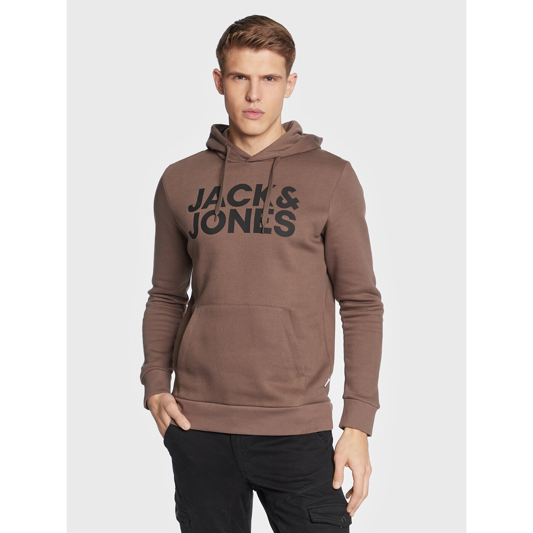 Jack&Jones Mikina Corp Logo 12152840 Hnědá Regular Fit - Pepit.cz