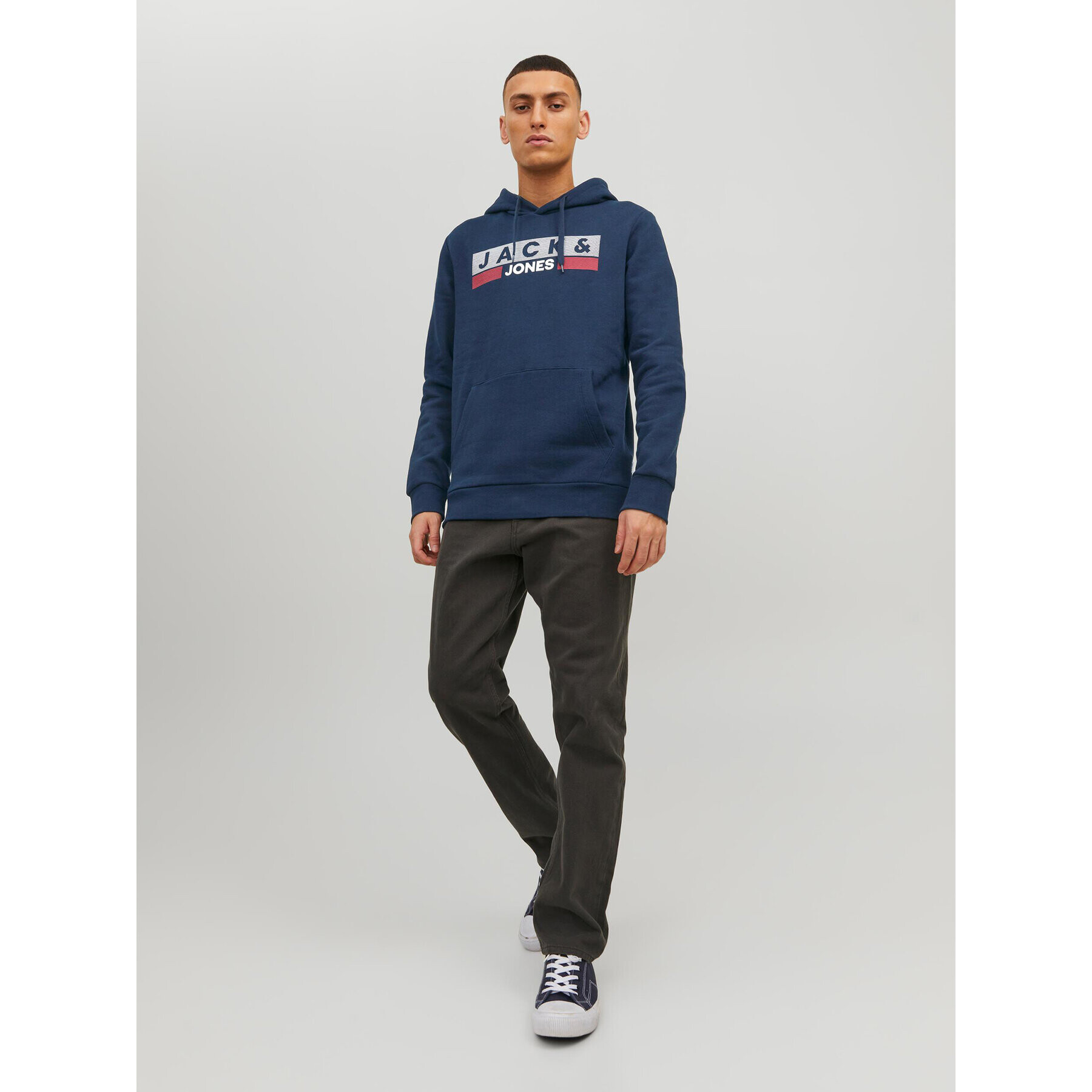 Jack&Jones Mikina Corp Logo 12152840 Tmavomodrá Regular Fit - Pepit.cz