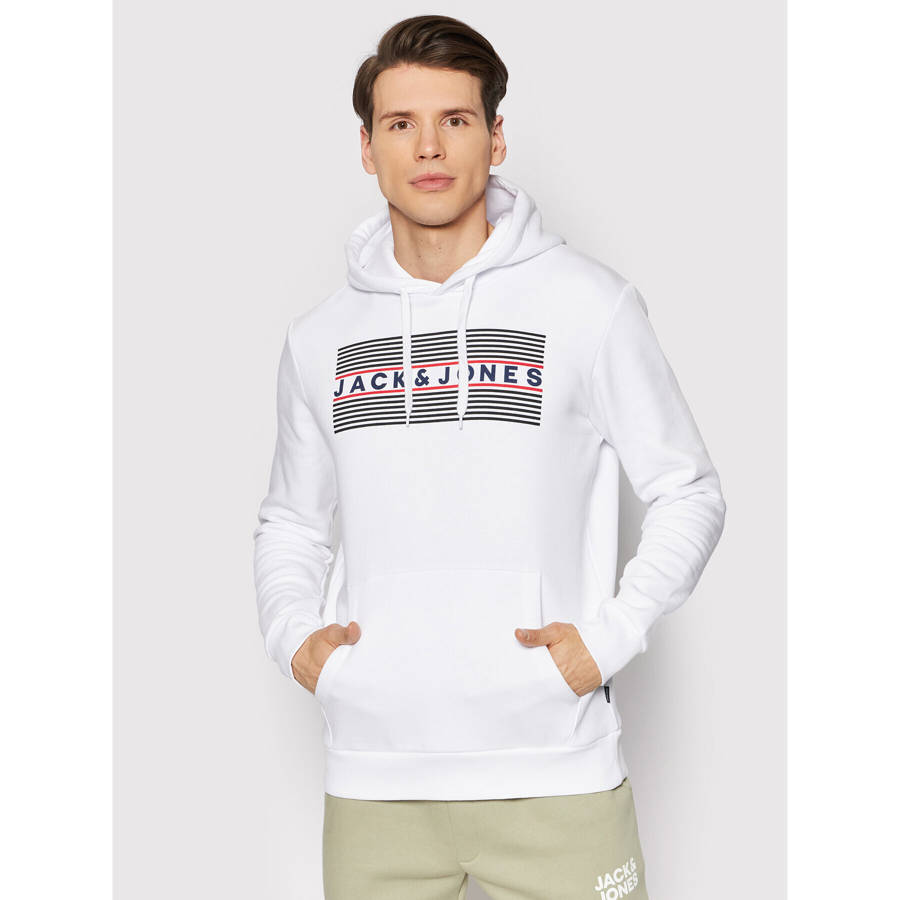 Jack&Jones Mikina Corp Logo Sweat 12152840 Bílá Regular Fit - Pepit.cz