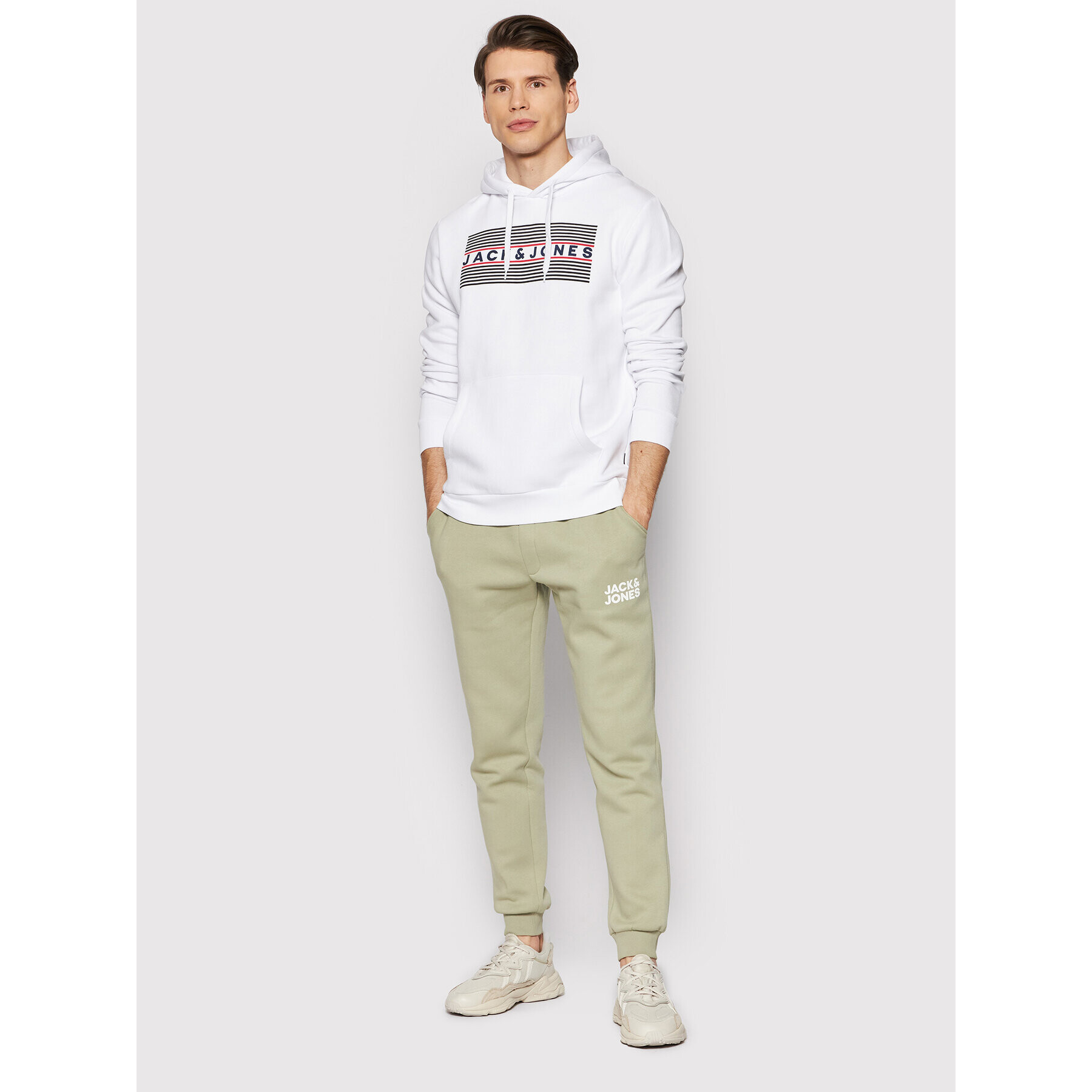 Jack&Jones Mikina Corp Logo Sweat 12152840 Bílá Regular Fit - Pepit.cz