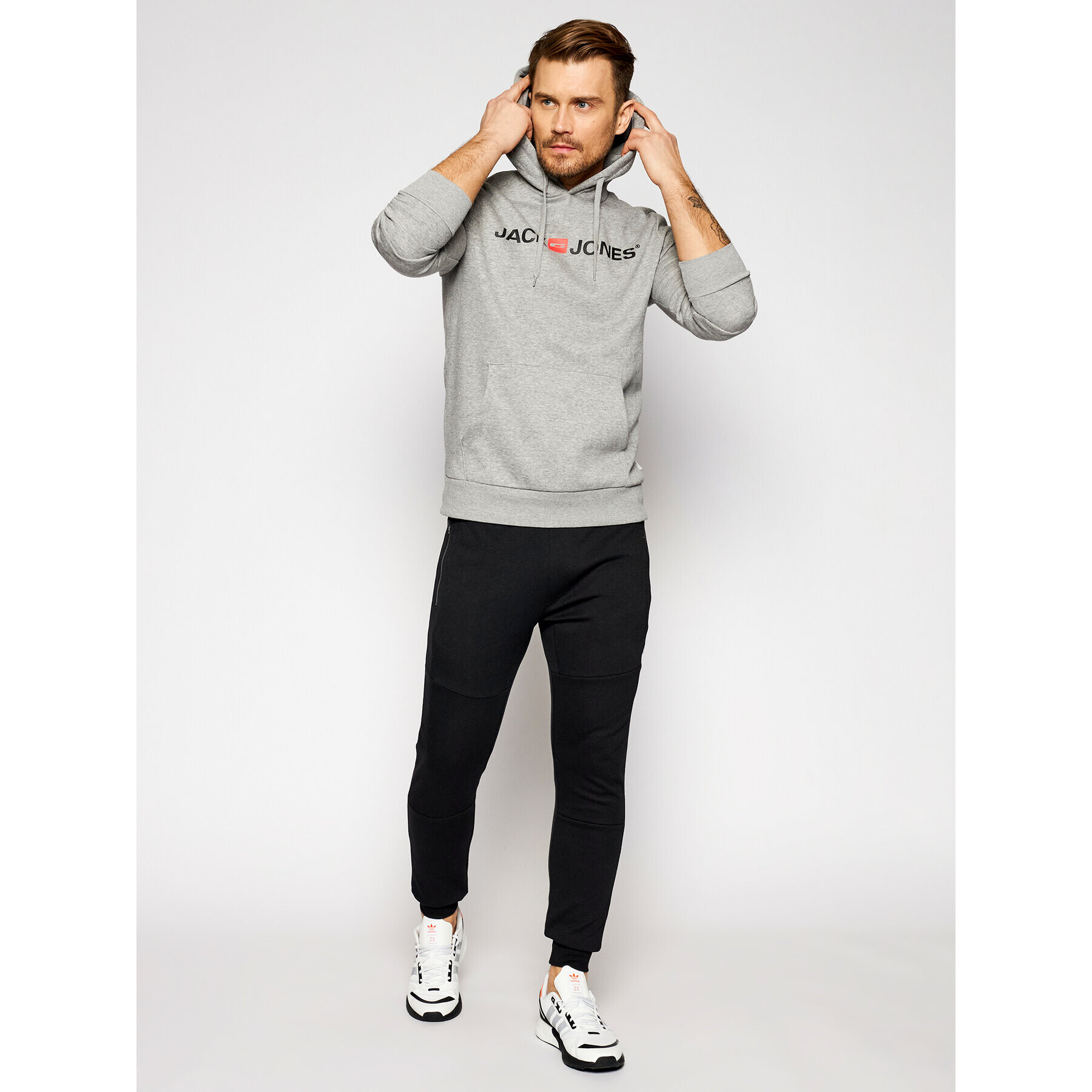 Jack&Jones Mikina Corp Old Logo 12137054 Šedá Regular Fit - Pepit.cz