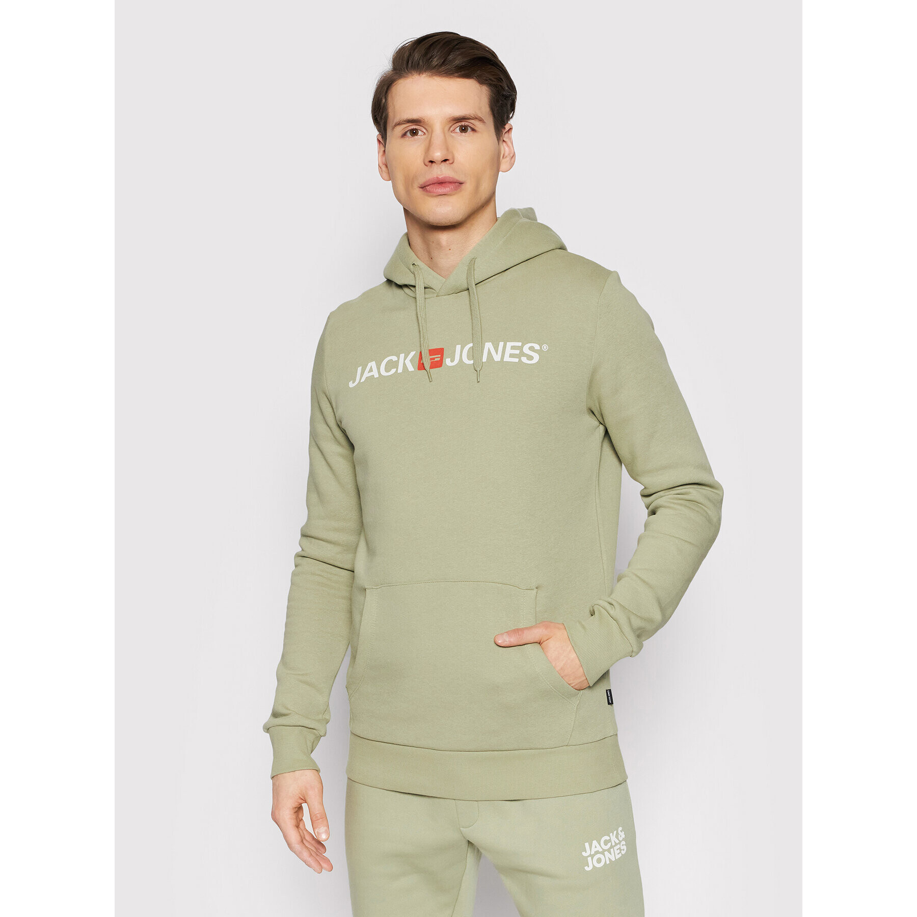 Jack&Jones Mikina Corp Old Logo 12137054 Zelená Regular Fit - Pepit.cz